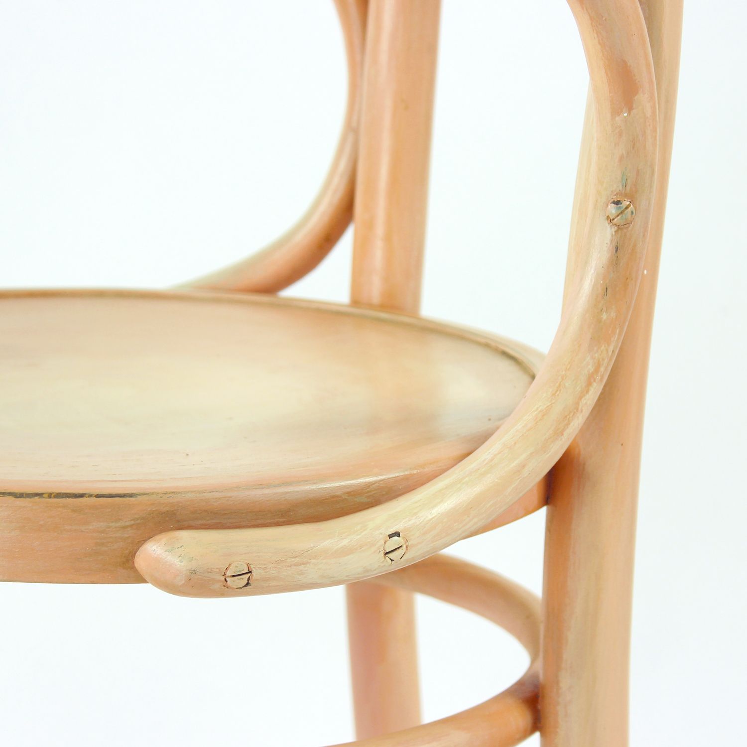 Furniture Michael Thonet No. 24 Bentwood Chair By Ton In Pink, Czechoslovakia 1950s photo