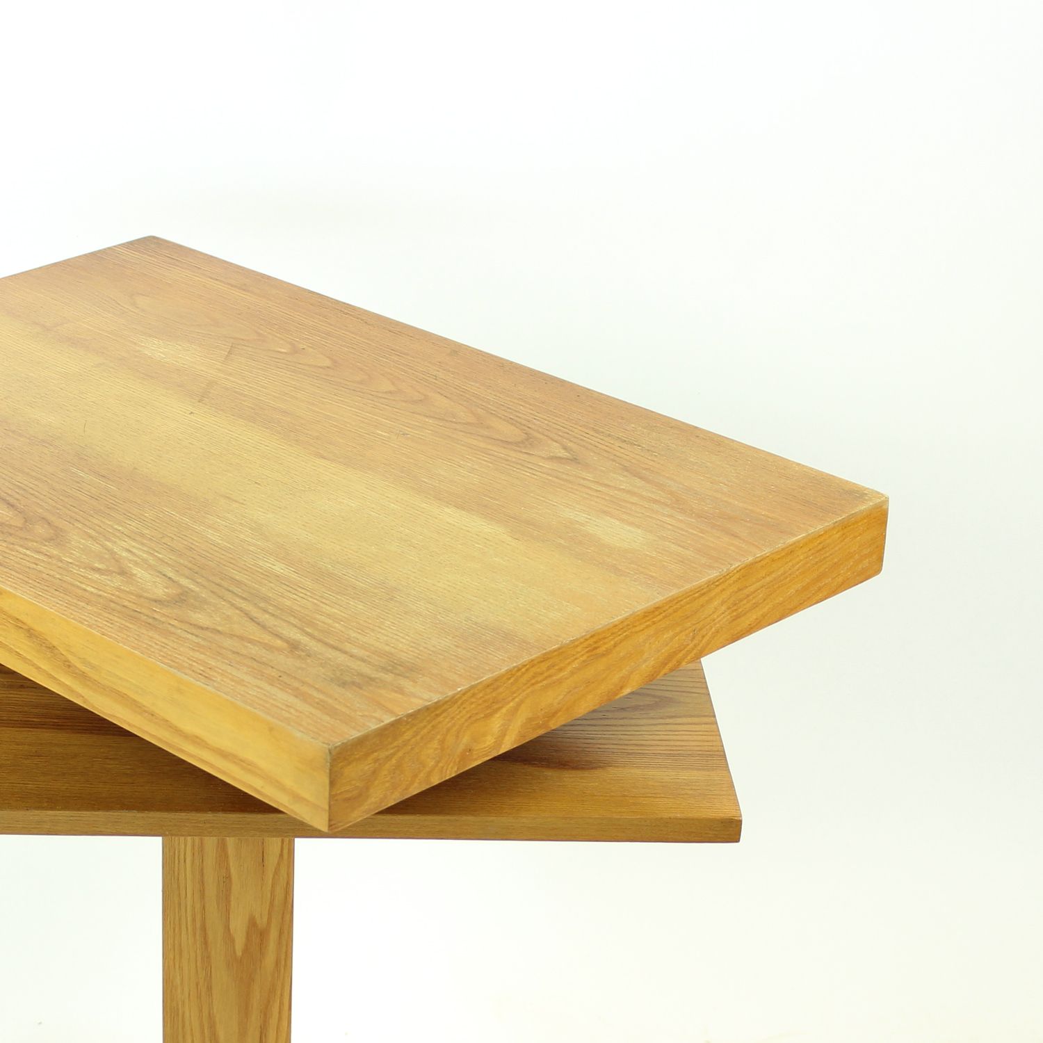 Functionalist Steel And Ash Wood Swivel Coffee Table, 1960s photo vinterior