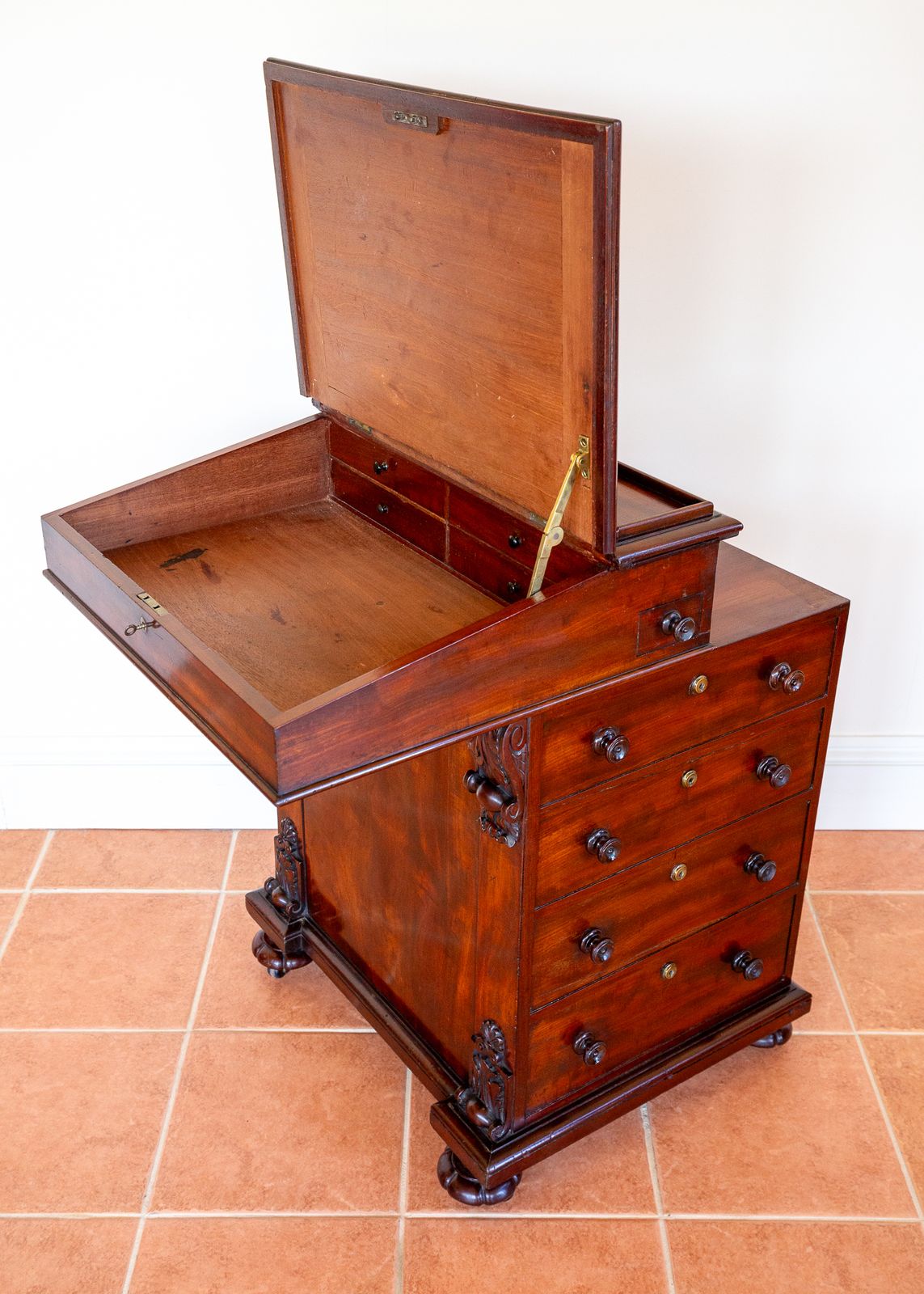 Regency Davenport Desk 1830s Flame Mahogany Georgian Country House Freemans Of Norwich Fine Antiqu.E William Freeman photo vinterior