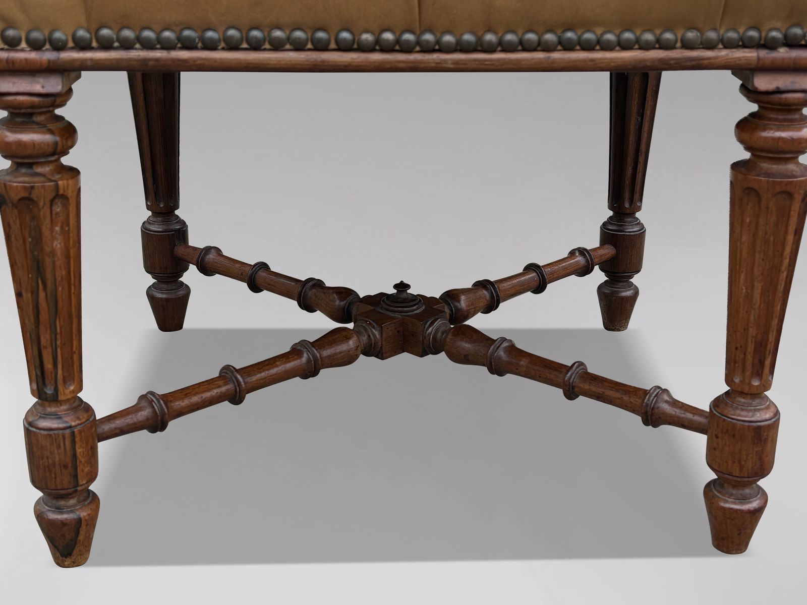Early 19th Century Regency Period Rosewood Leather Stool photo for sale