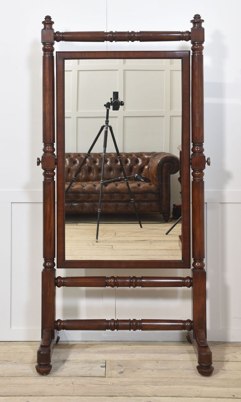 photo for sale Pair Of Country House Cheval Mirrors