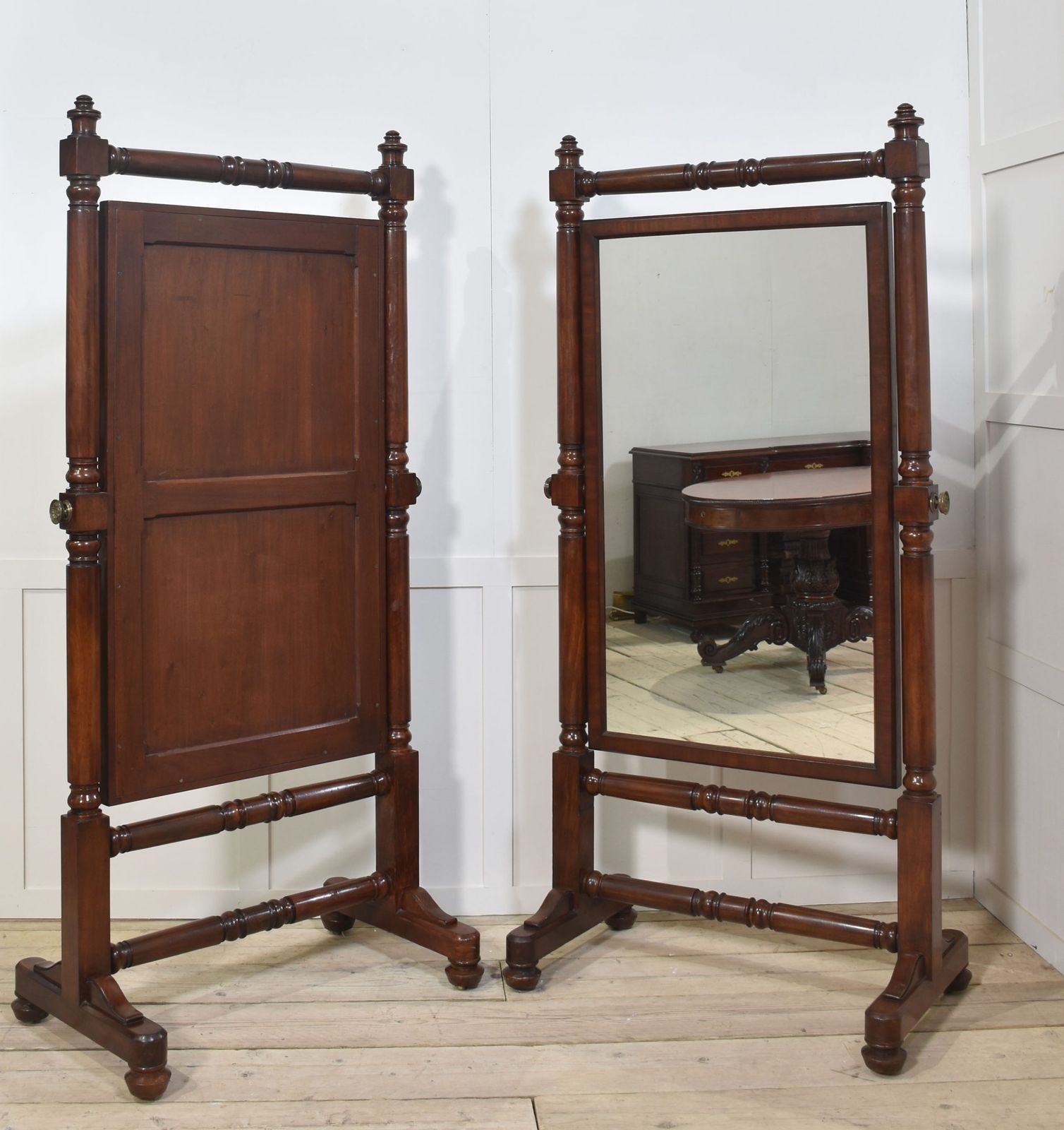 Home Decor Pair Of Country House Cheval Mirrors photo