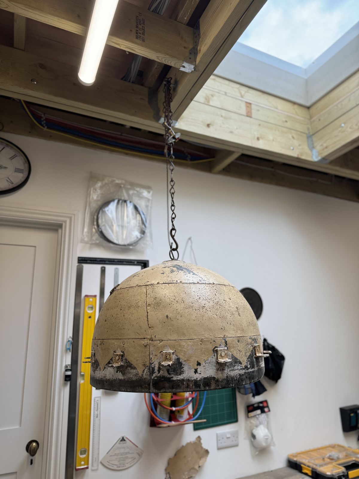 Large Metal Domed Pendant Light Fitting. Industrial Look. Richmond (Tw10) Collection. 610mm Diameter. 420mm High photo furniture