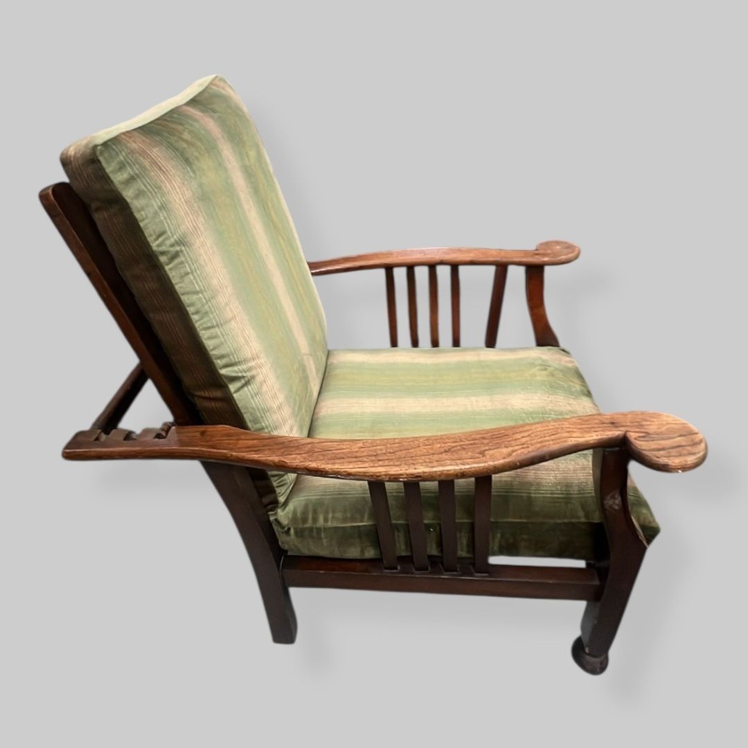 Late C19th Folding Oak Arts And Crafts Chair photo furniture