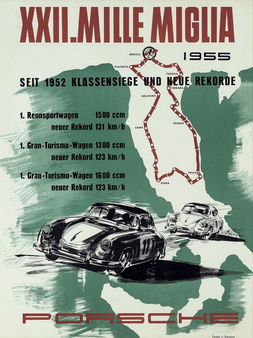 Porsche 356 Mille Miglia 1955 Poster