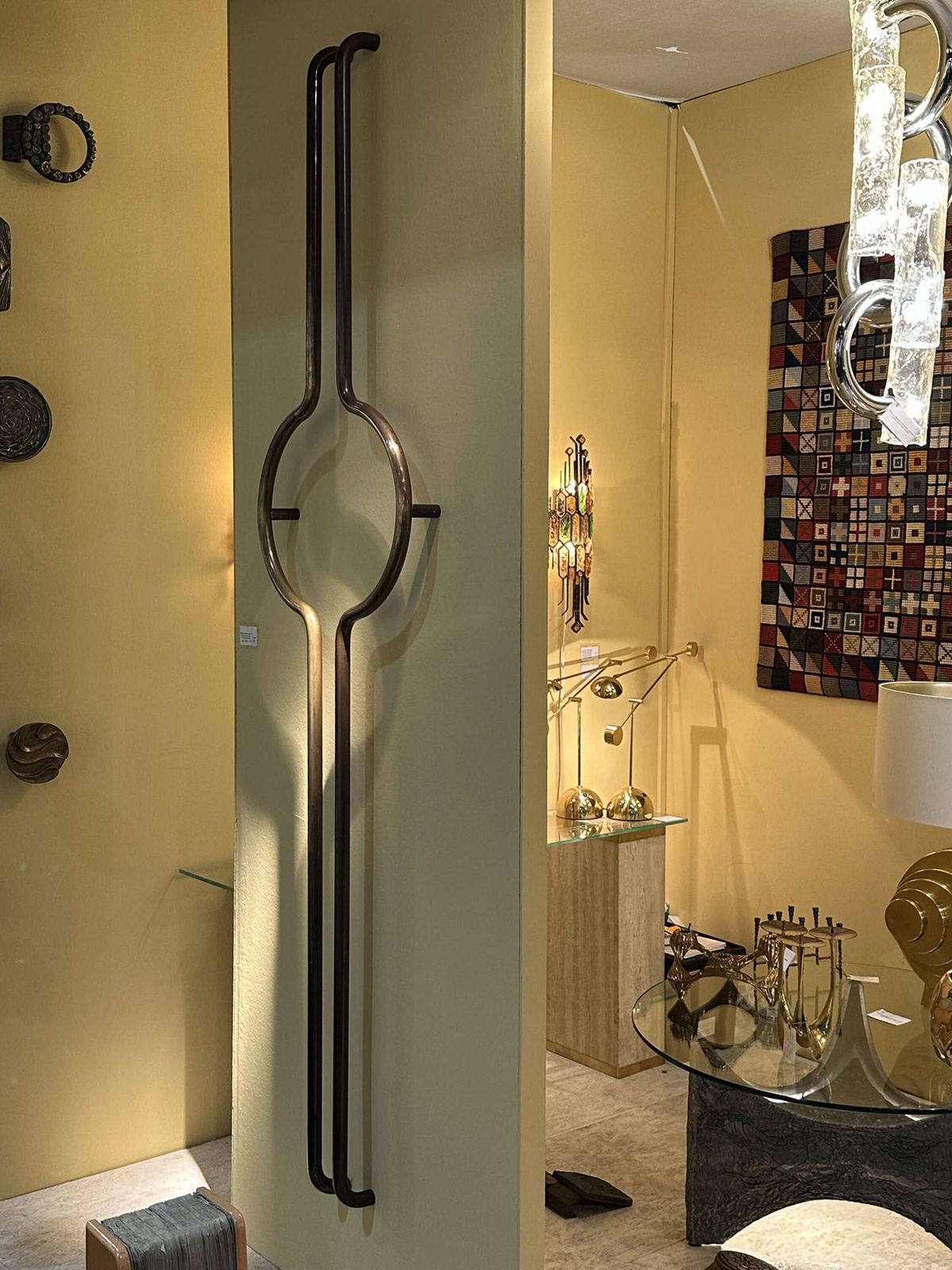 Elongated Tubular Push And Pull Brass Double Door Handles photo vinterior