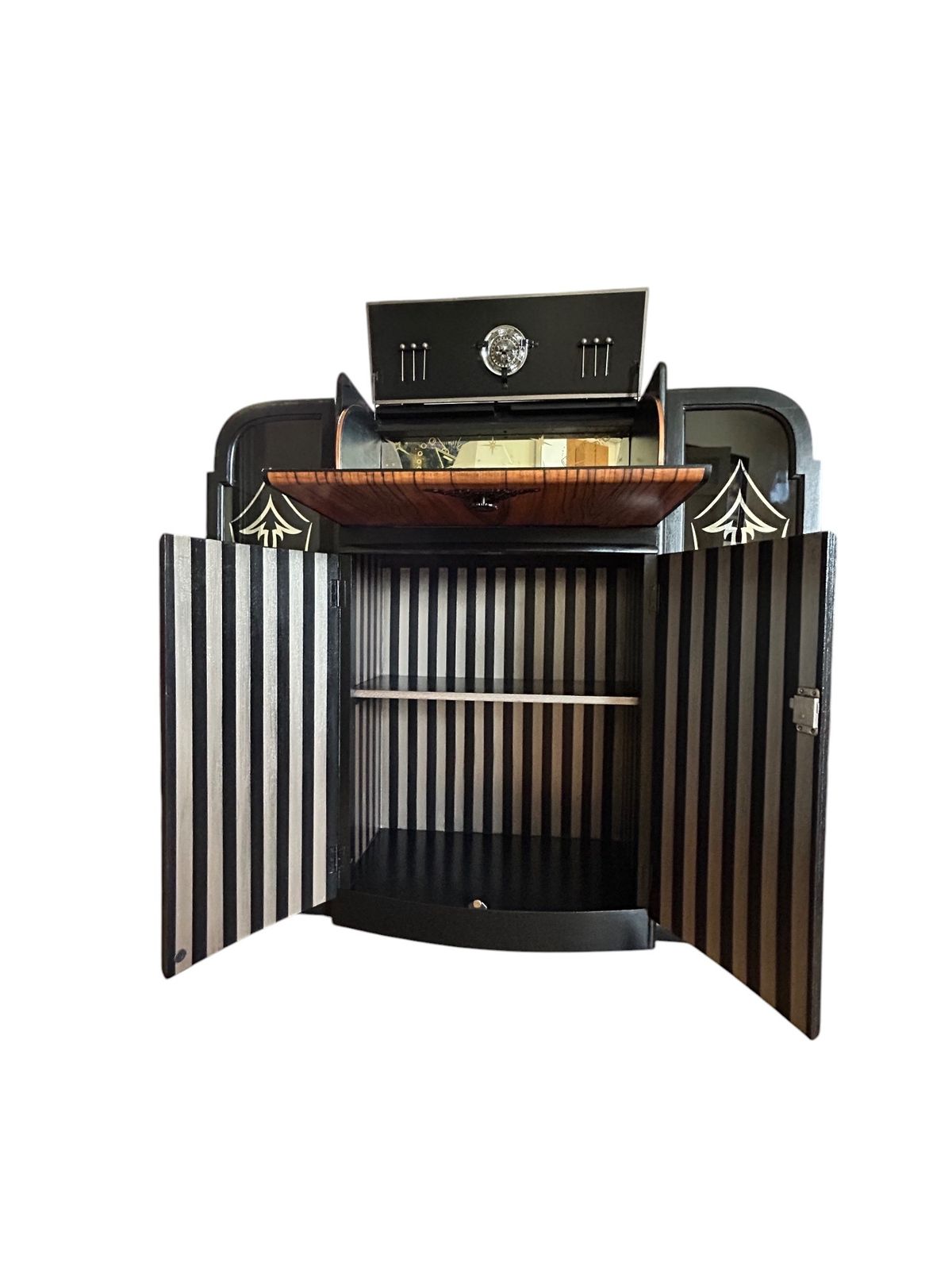Cocktail Cabinet.  Art Deco Style.  Rivington.  Walnut. Refurbished.  Handpainted.  Unique. photo for sale