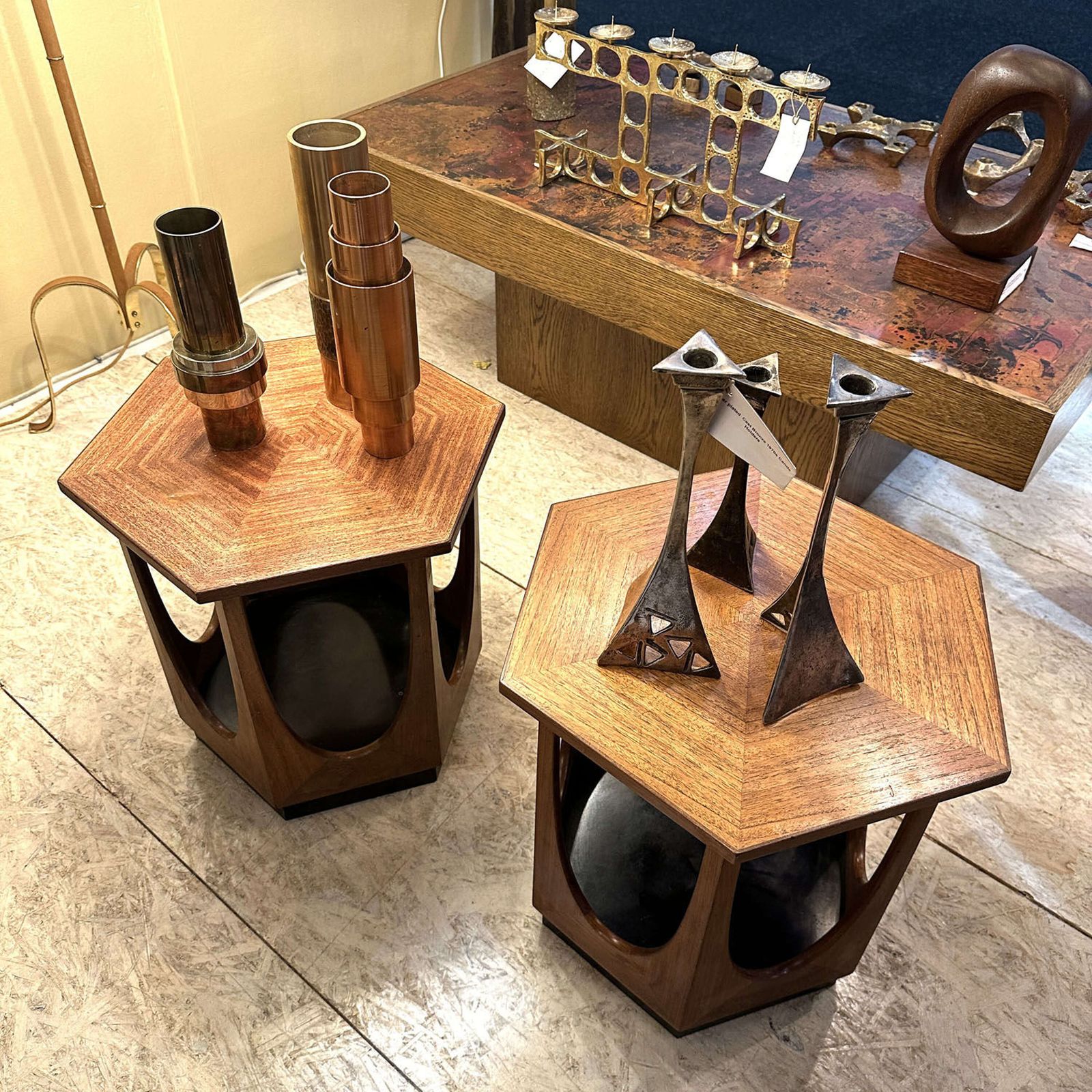 Hexagonal G Plan 1960's Side Tables Designed By Victor Wilkins photo vinterior