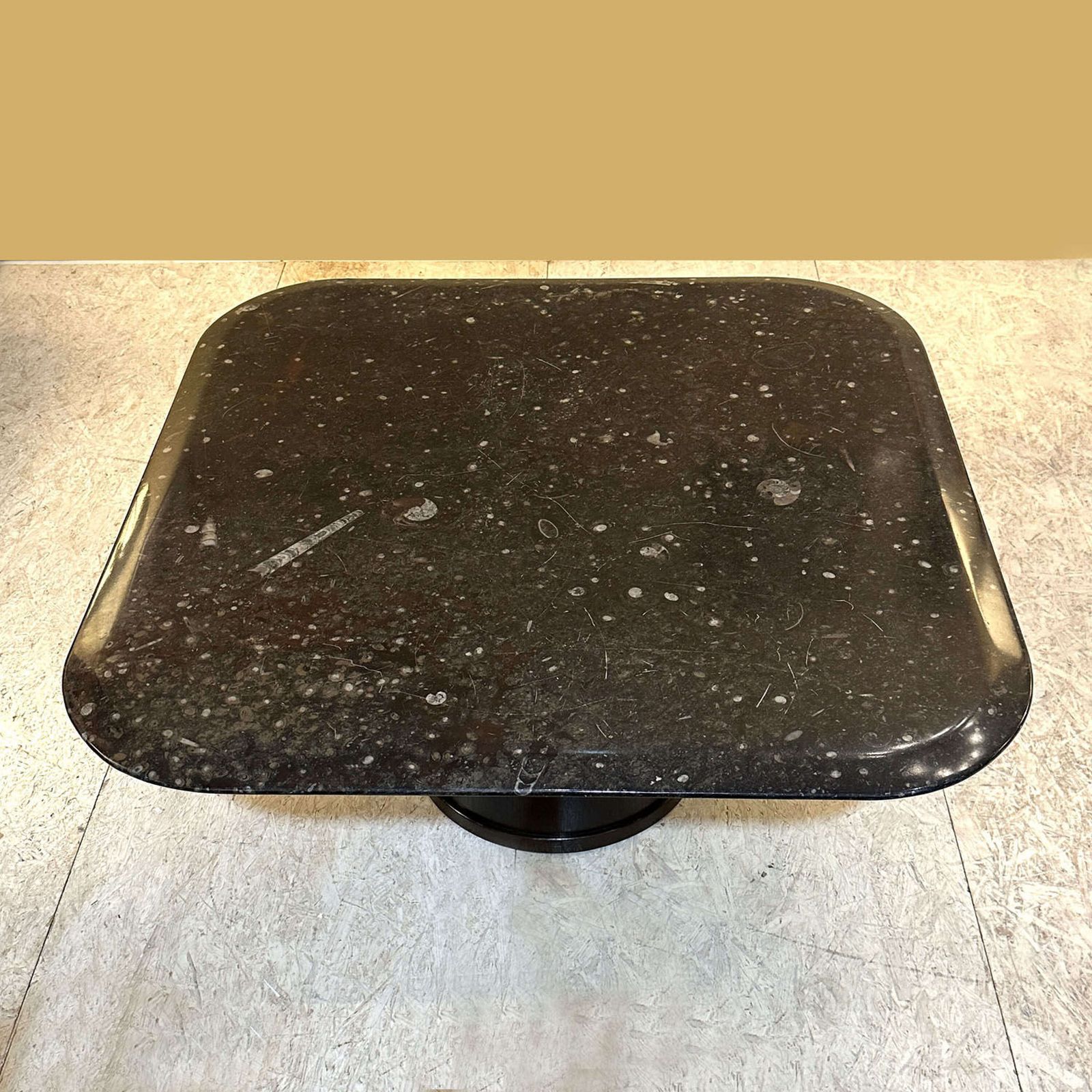 Fossilized Stone Coffee By Table Heinz Lilienthal With Round Wooden Base photo 2800.0