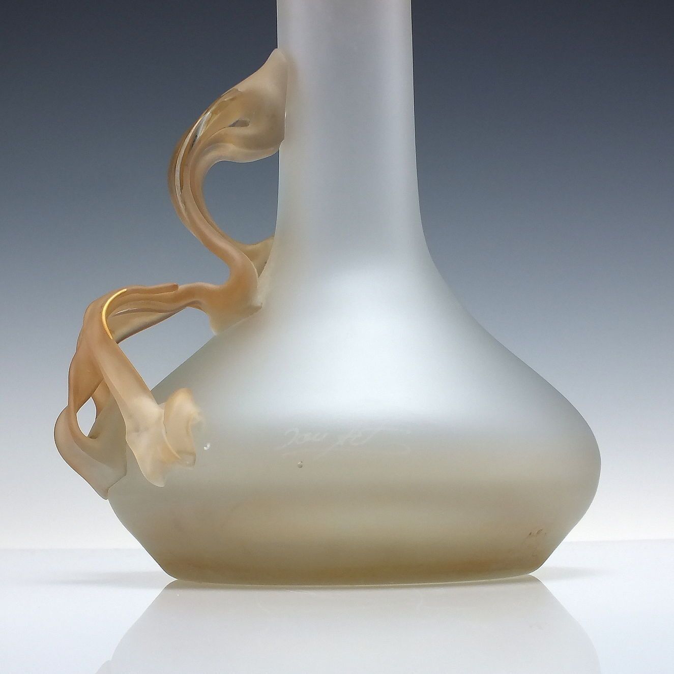 French Art Nouveau Queens Burmese Glass Claret Jug Decanter C1920 photo 550.0