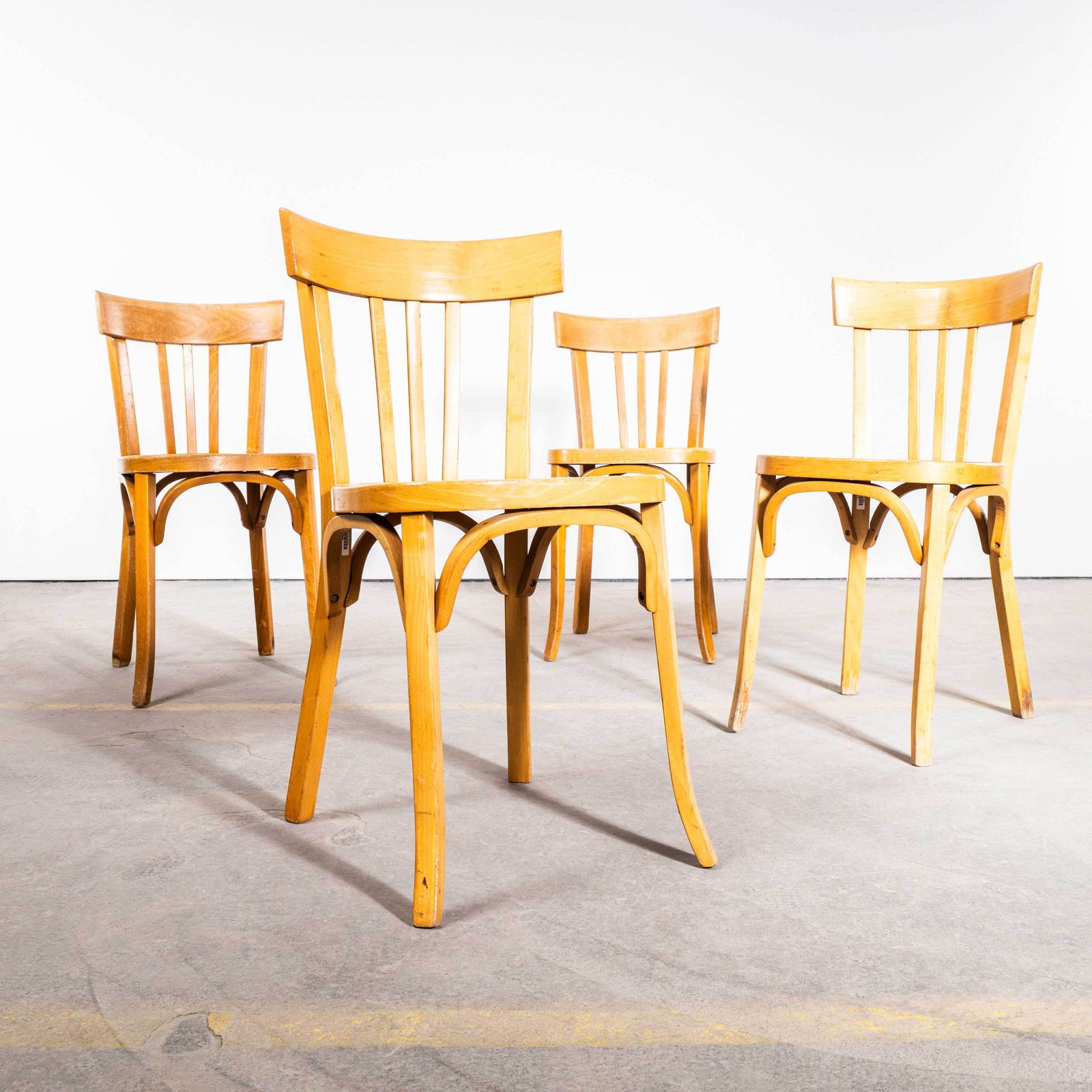 1950’s Baumann Blonde Oak Bentwood Dining Chair – Set Of Six photo vinterior