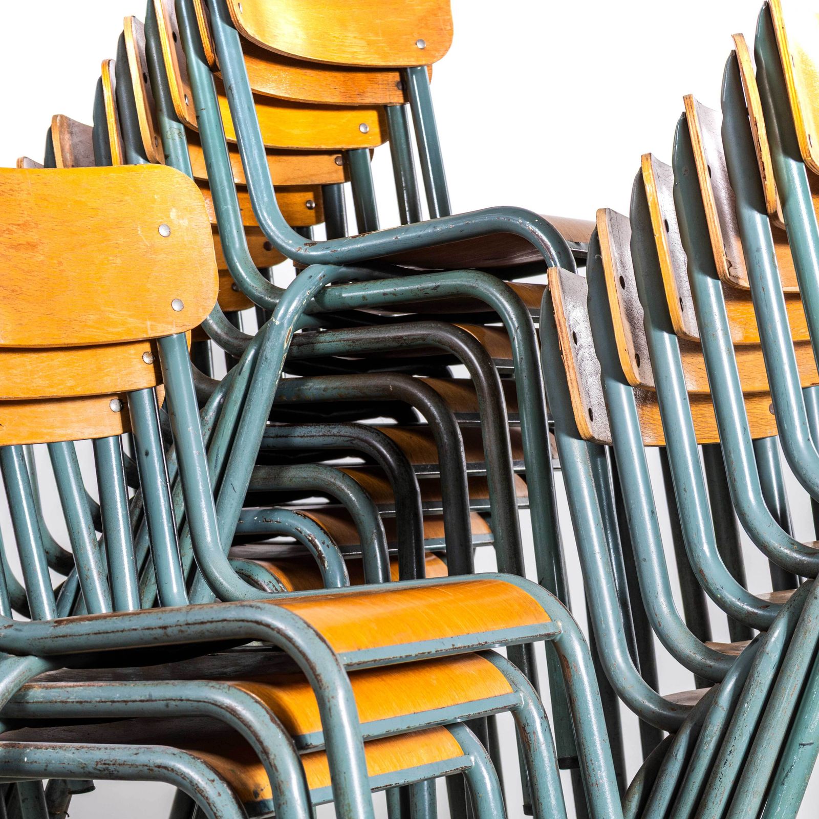 photo for sale 1950's Mullca Stacking Dining Chair   Wide Back Rest    Set Of Four