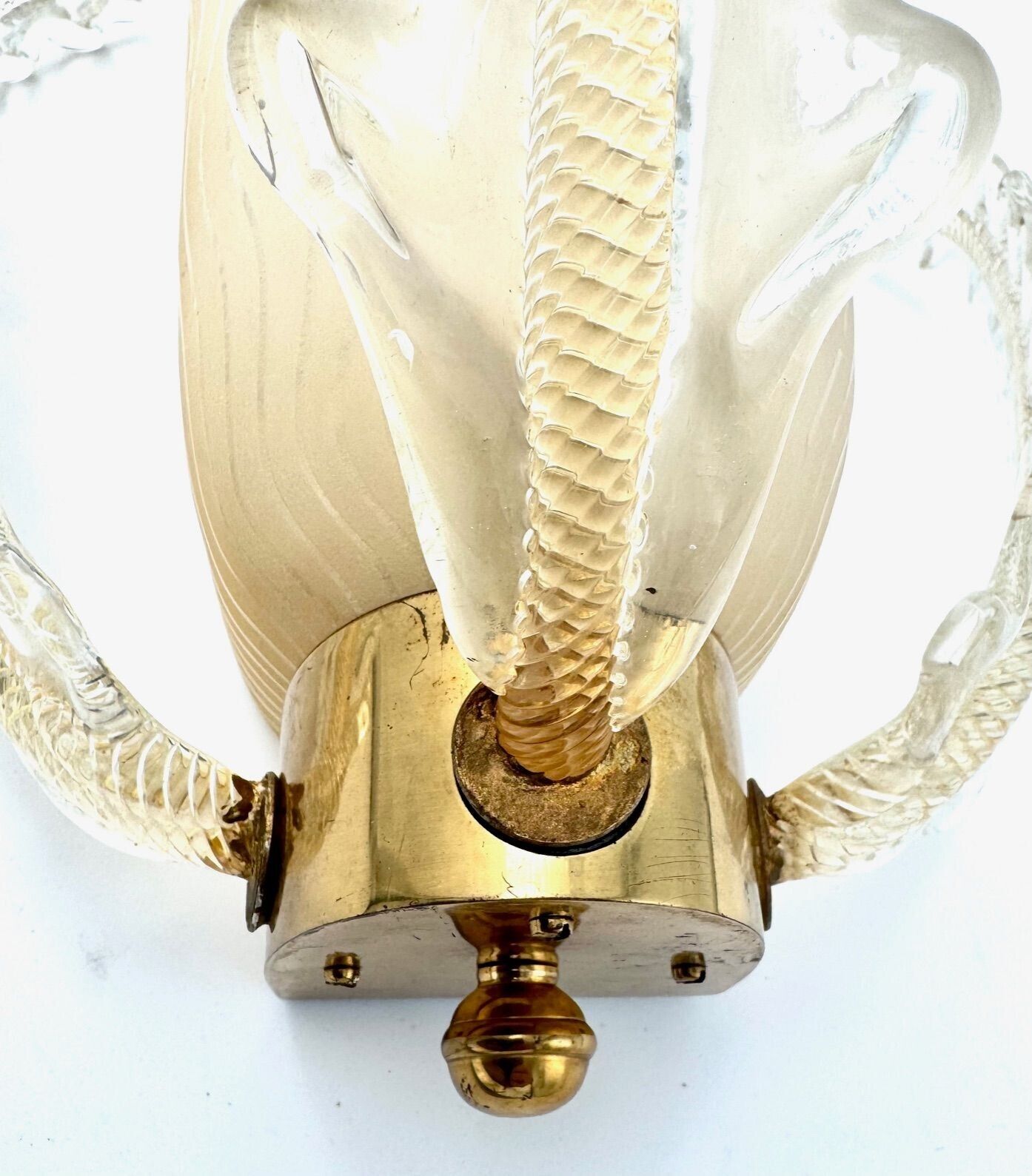 photo vintage A Wonderful Pair Of 1950s Murano Glass And Brass Wall Socnces By Barovier And Toso