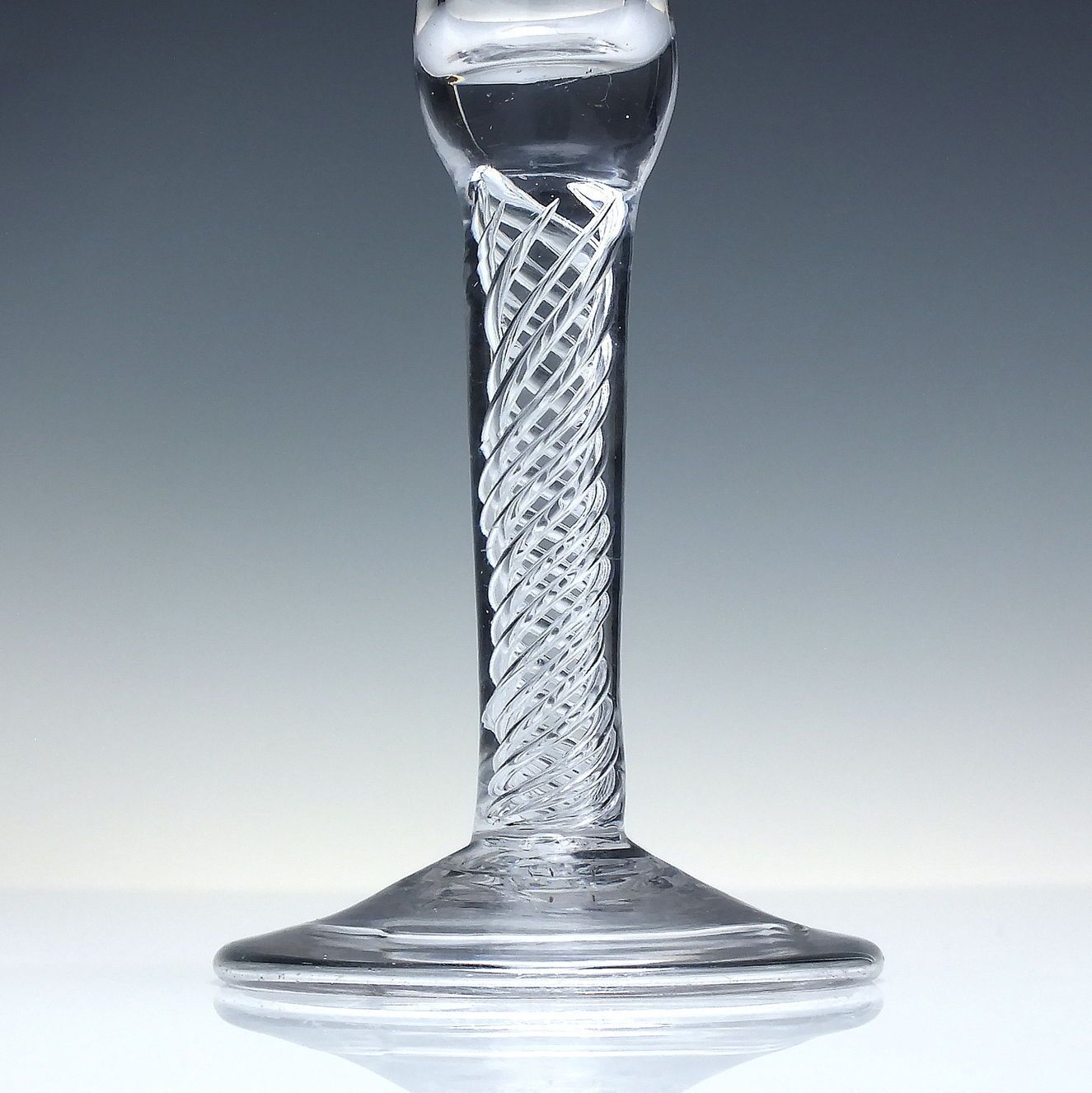 Georgian Multi Spiral Air Twist Wine Glass With Folded Foot C1745 photo 210.0