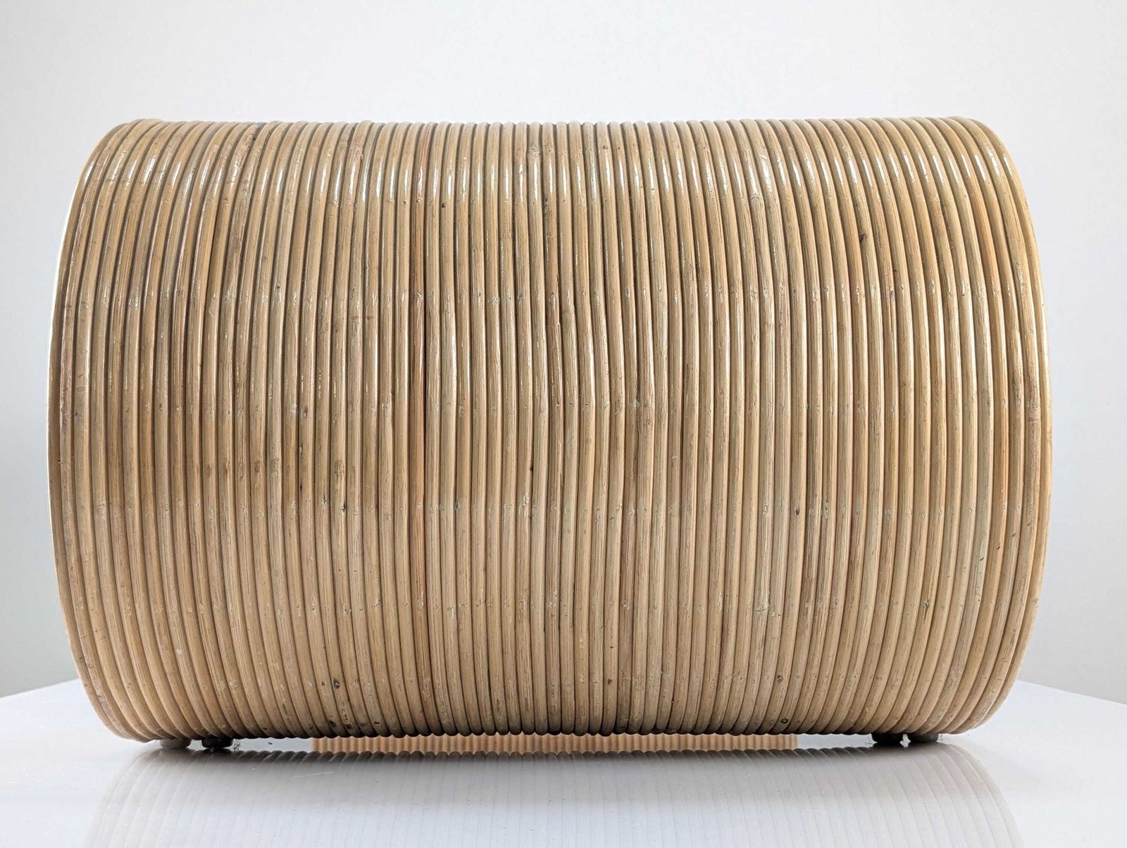 Vintage Coffee Table In Curved Rattan Sculptural Design 1970s photo for sale