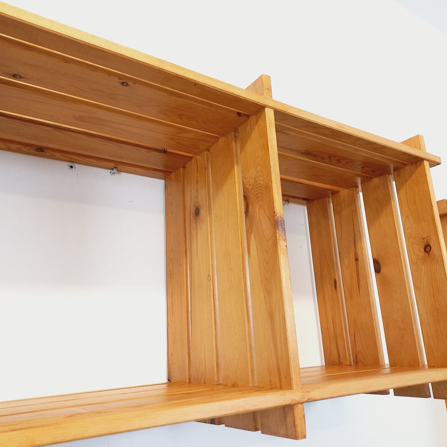 photo for sale Pair Of Pine Wall Shelves, 1980s