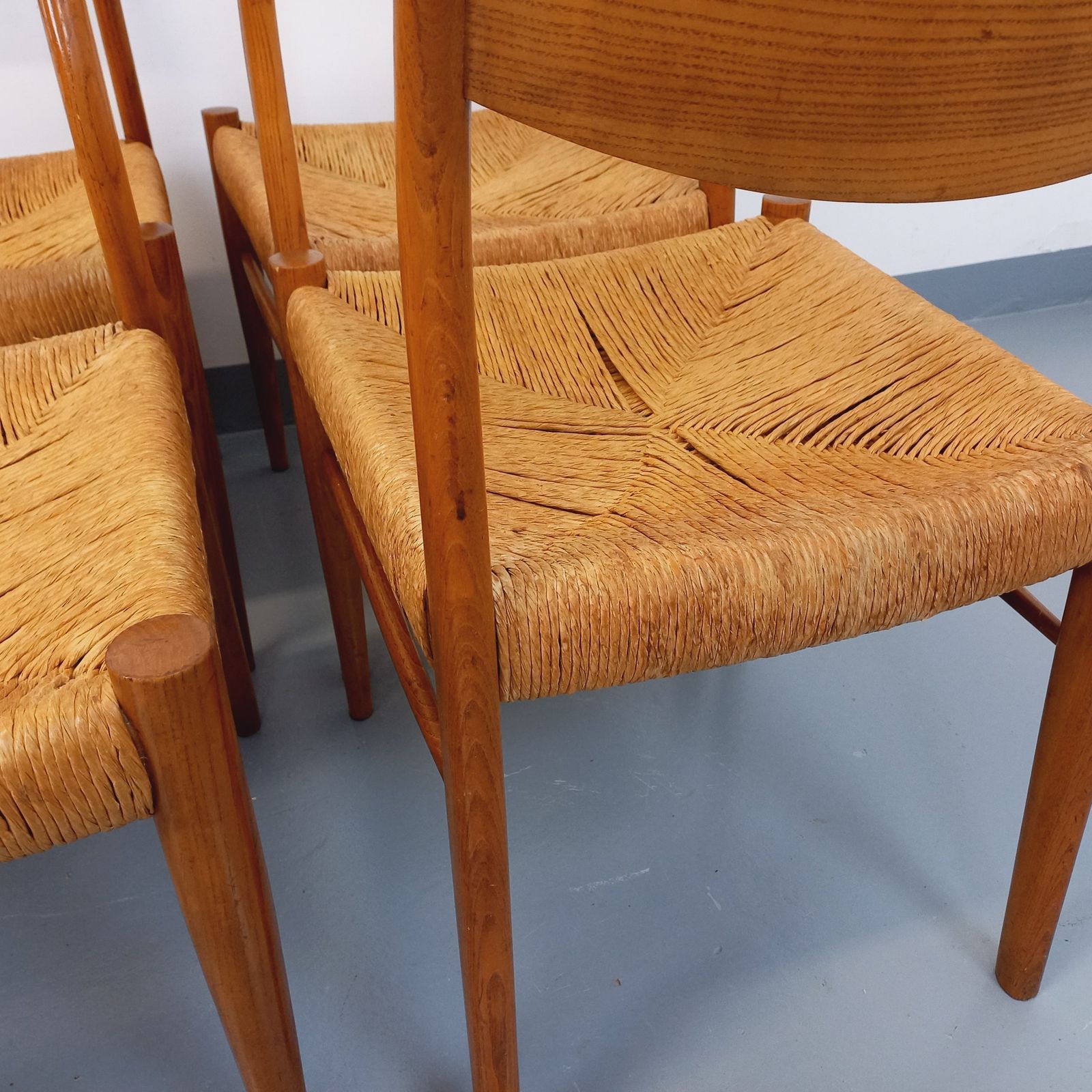 photo buy 6 Italian Piero Palange & Werther Toffoloni Chairs In Teak And Rope