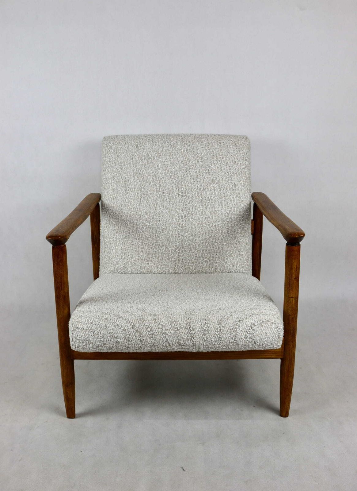 Gfm 142 Armchair, Designed By Edmund Homa From The 70s, White Ivory Boucle   2 Pieces Available photo furniture