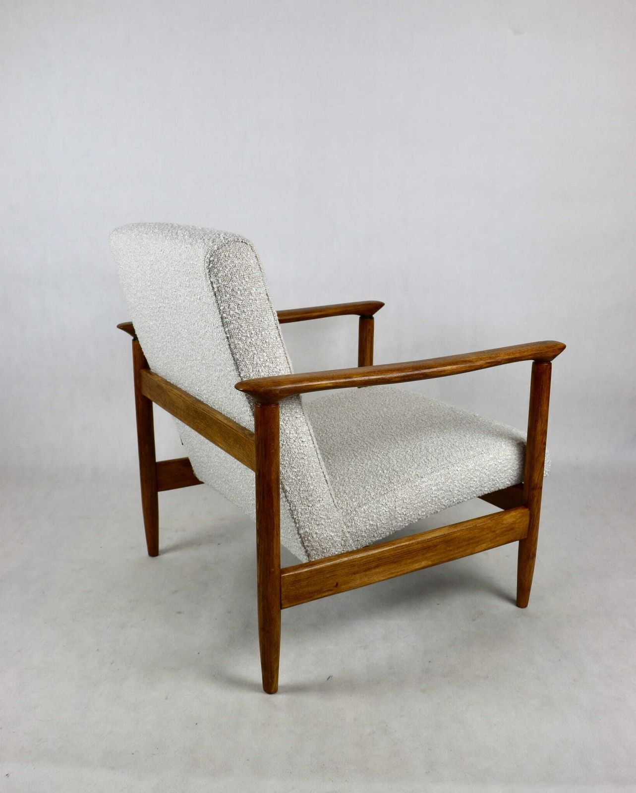Gfm 142 Armchair, Designed By Edmund Homa From The 70s, White Ivory Boucle   2 Pieces Available photo buy