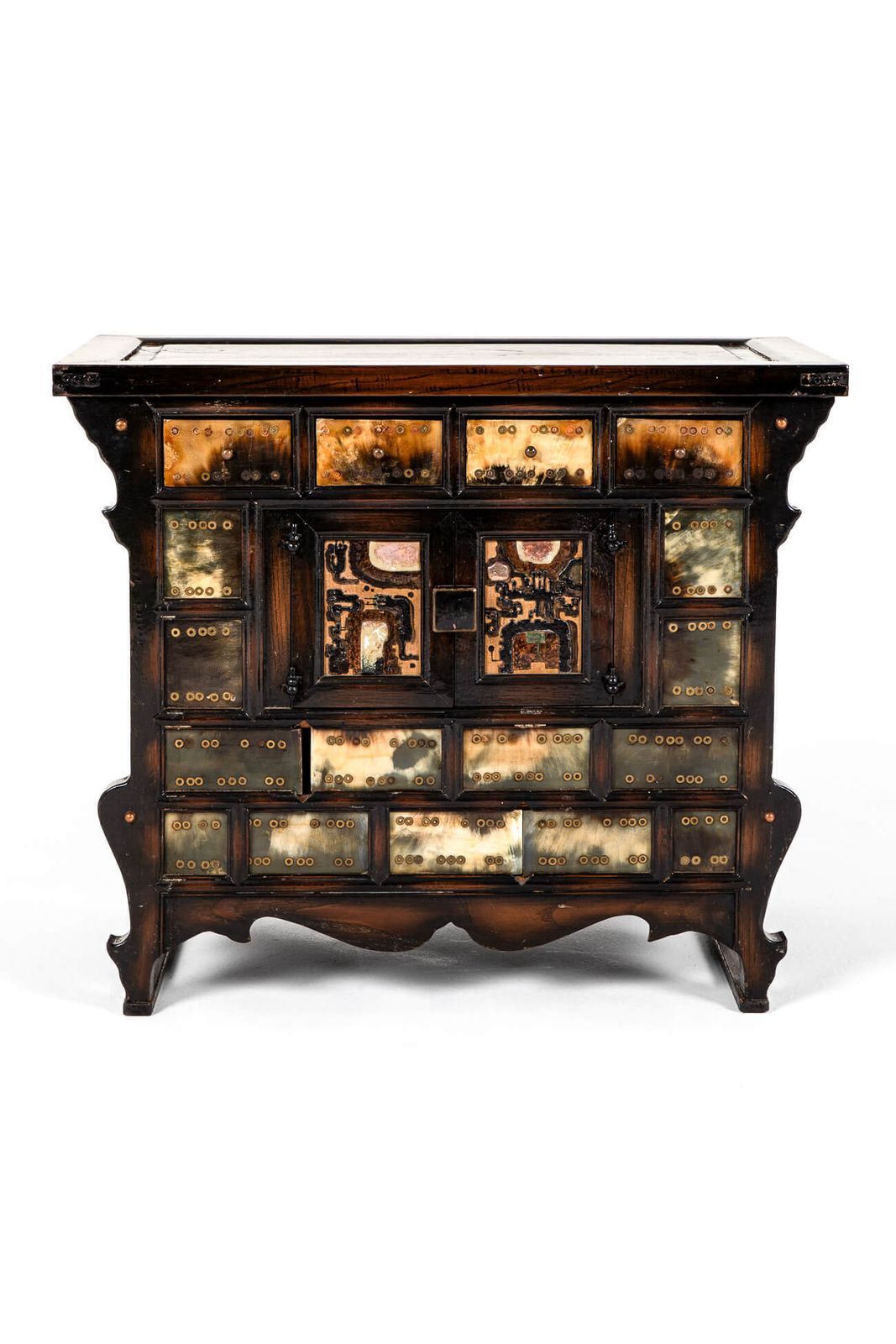 Pair Of Elm Chinese Apothecary Cabinets photo for sale