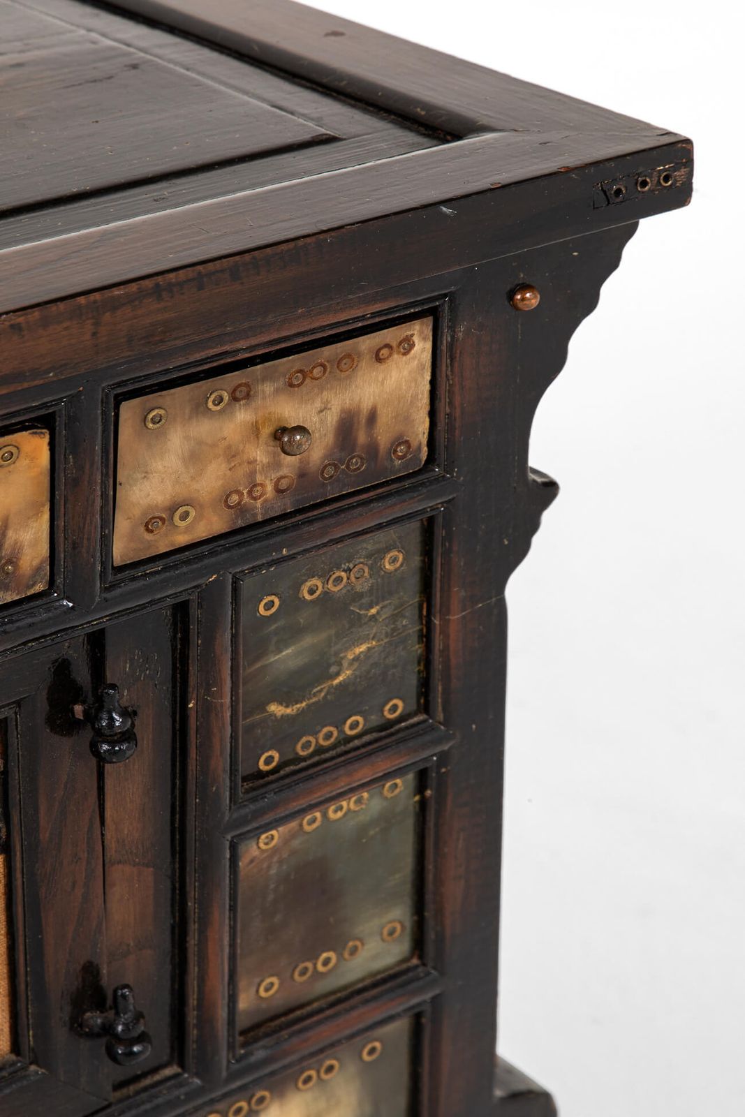 1642.0 Pair Of Elm Chinese Apothecary Cabinets photo