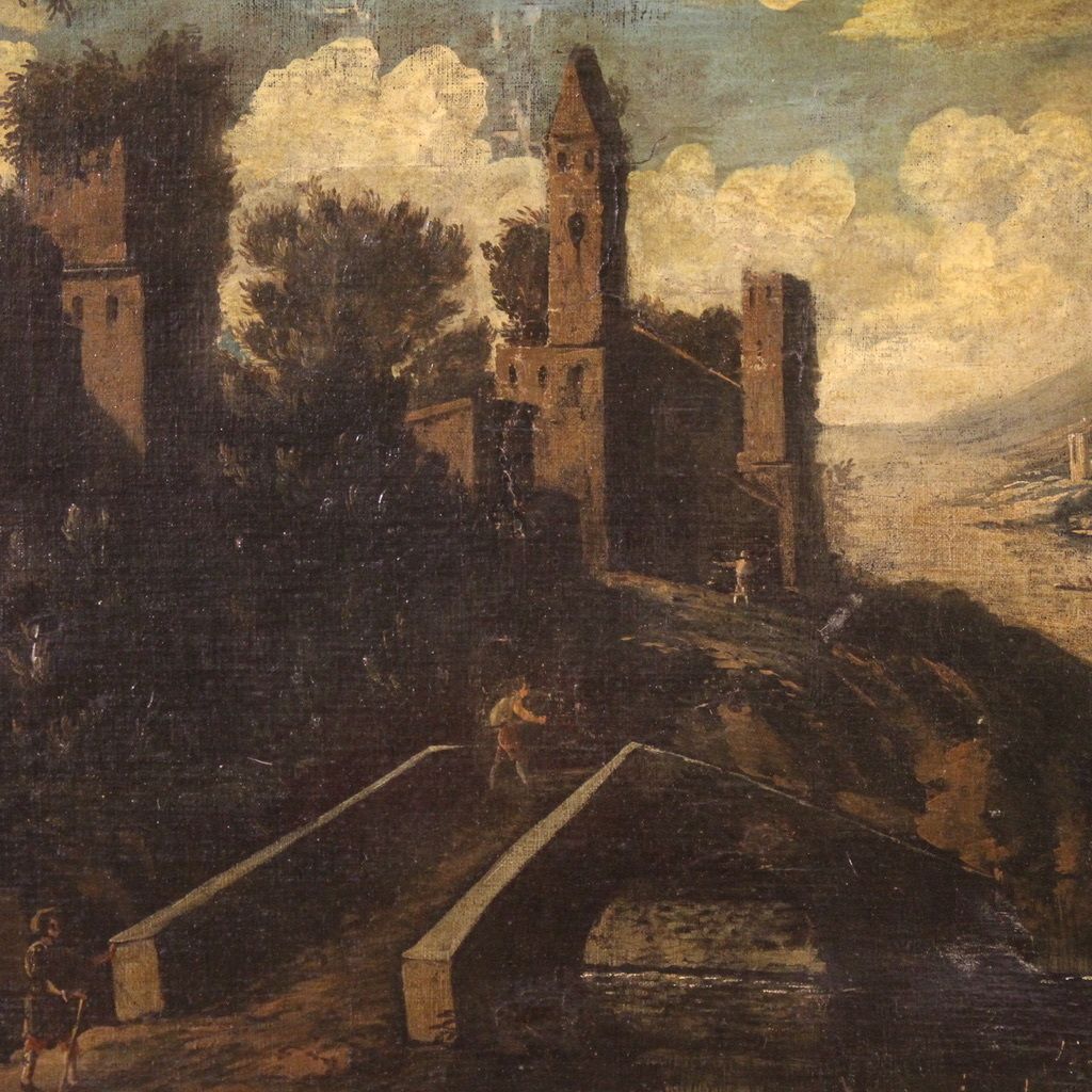 Antique Italian Landscape Painting From The 18th Century photo buy