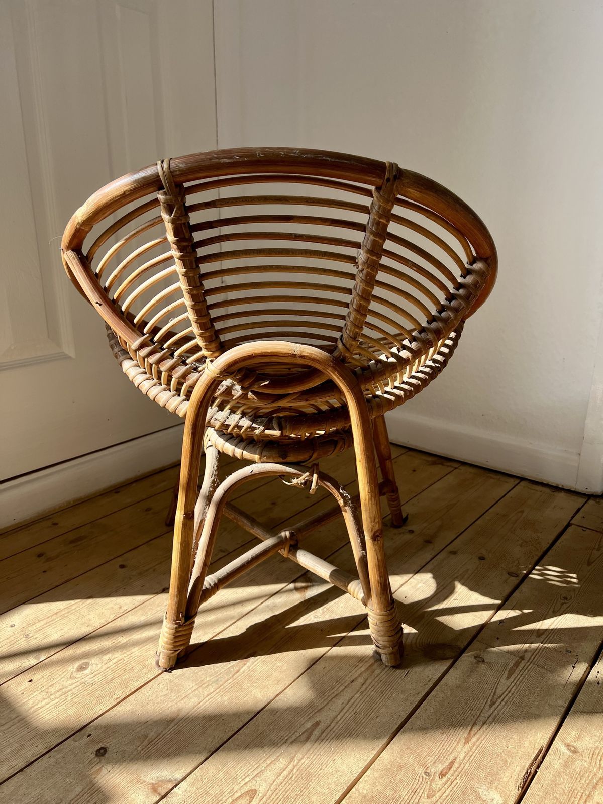 Mid Century Italian Bamboo Hoop Child’s Chair photo Furniture