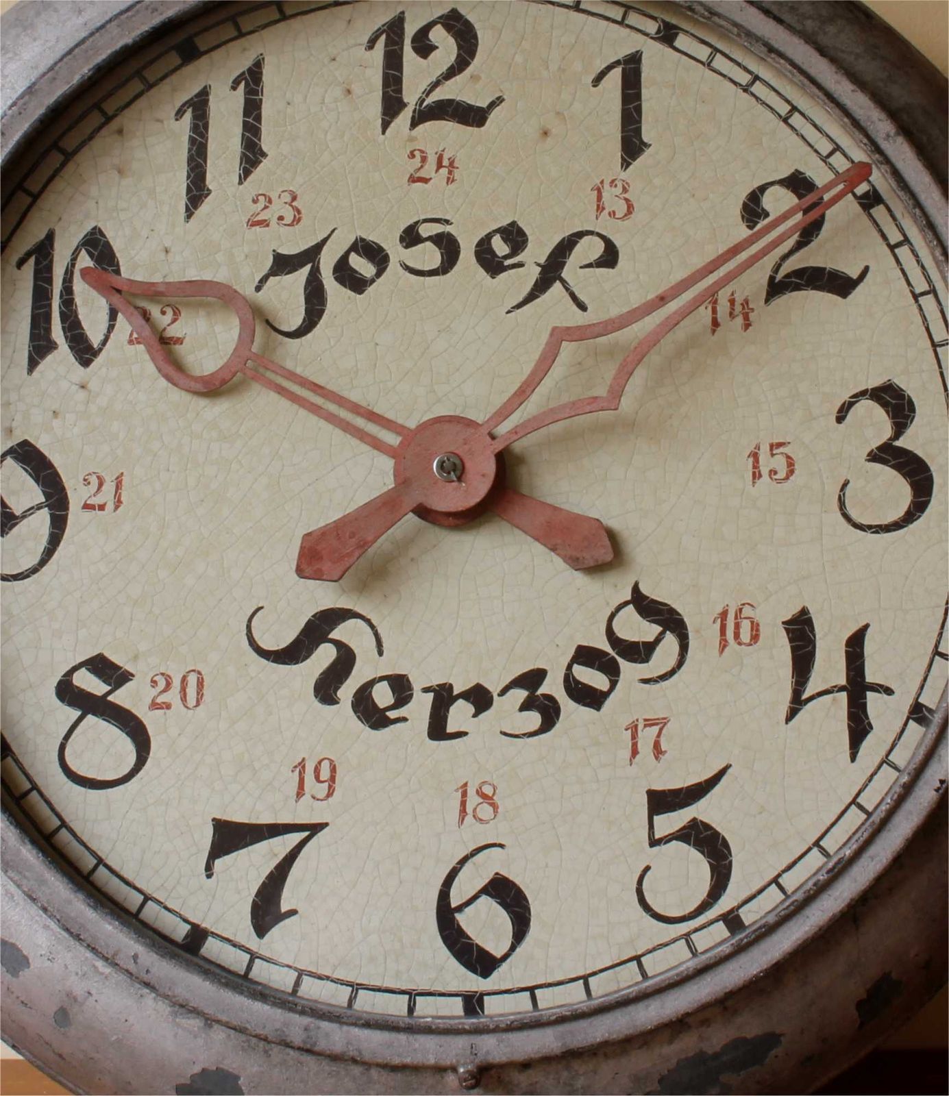 photo for sale Large Double Sided Josef Herzog Jewellery Shop Clock. Antique Pocket Watch Trade Sign.