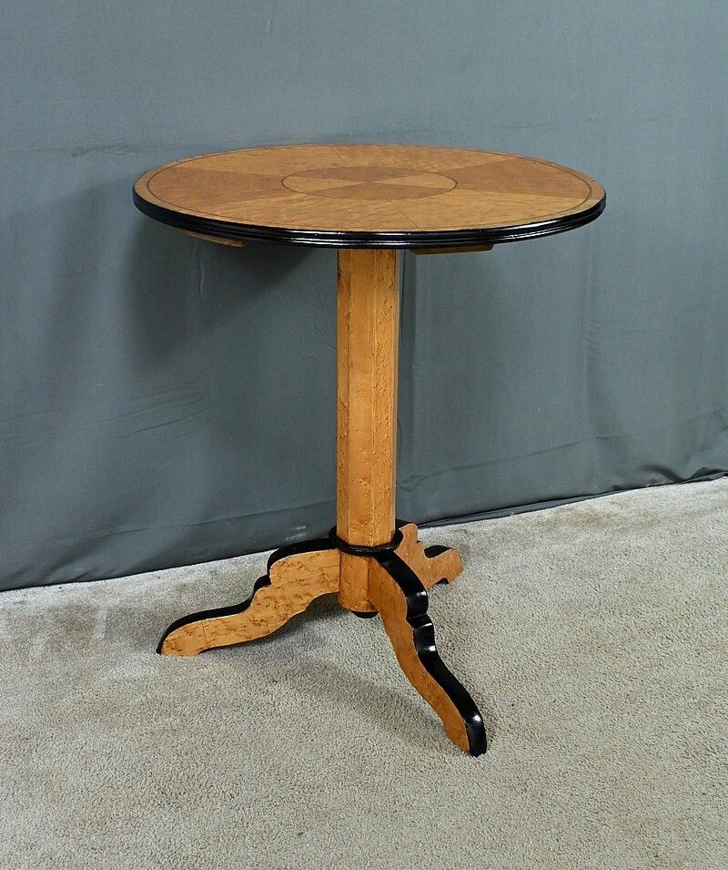 Speckled Maple Pedestal Table, Napoleon III Period – Part 2 Of The 19th Century photo furniture