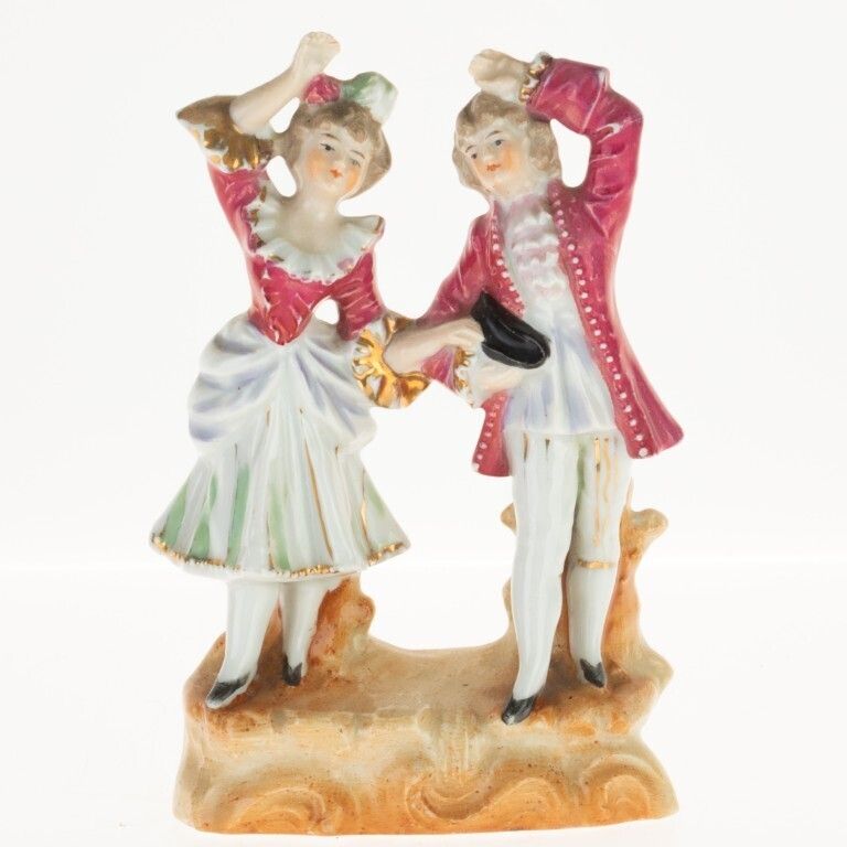 Antique Victorian Bisque Porcelain Figure Group 19th Century