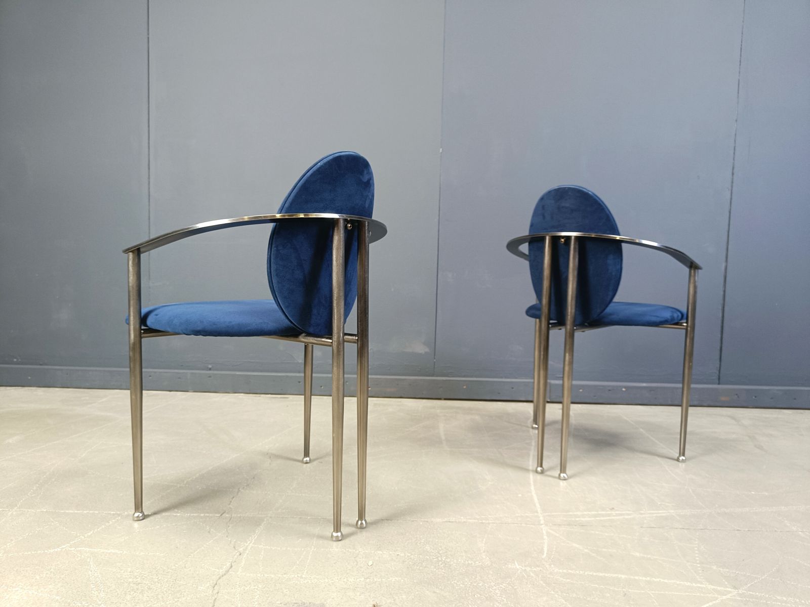Set Of 6 Postmodern Dining Chairs By Belgochrom, 1980s photo vinterior