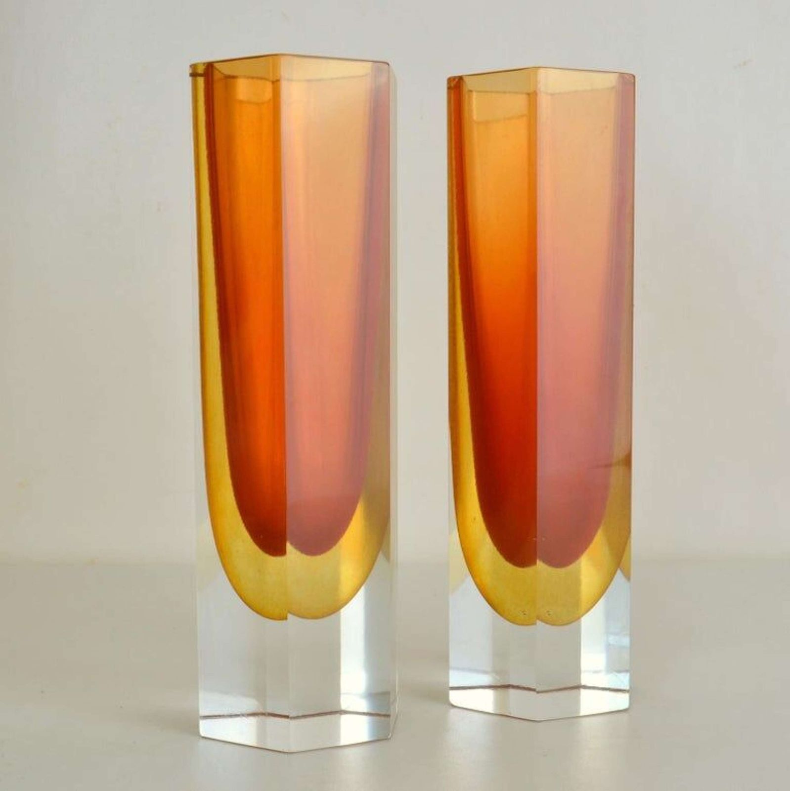 Set Of Four Faceted Murano Glass Vases photo Home Decor
