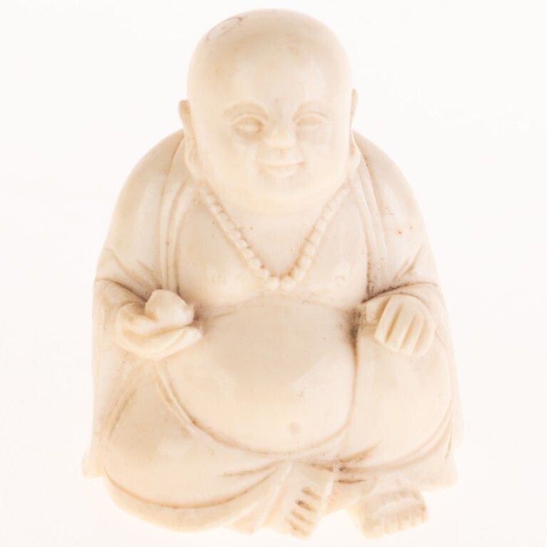 Antique Japanese Okimono Figure Of Seated Buddha 19th Century