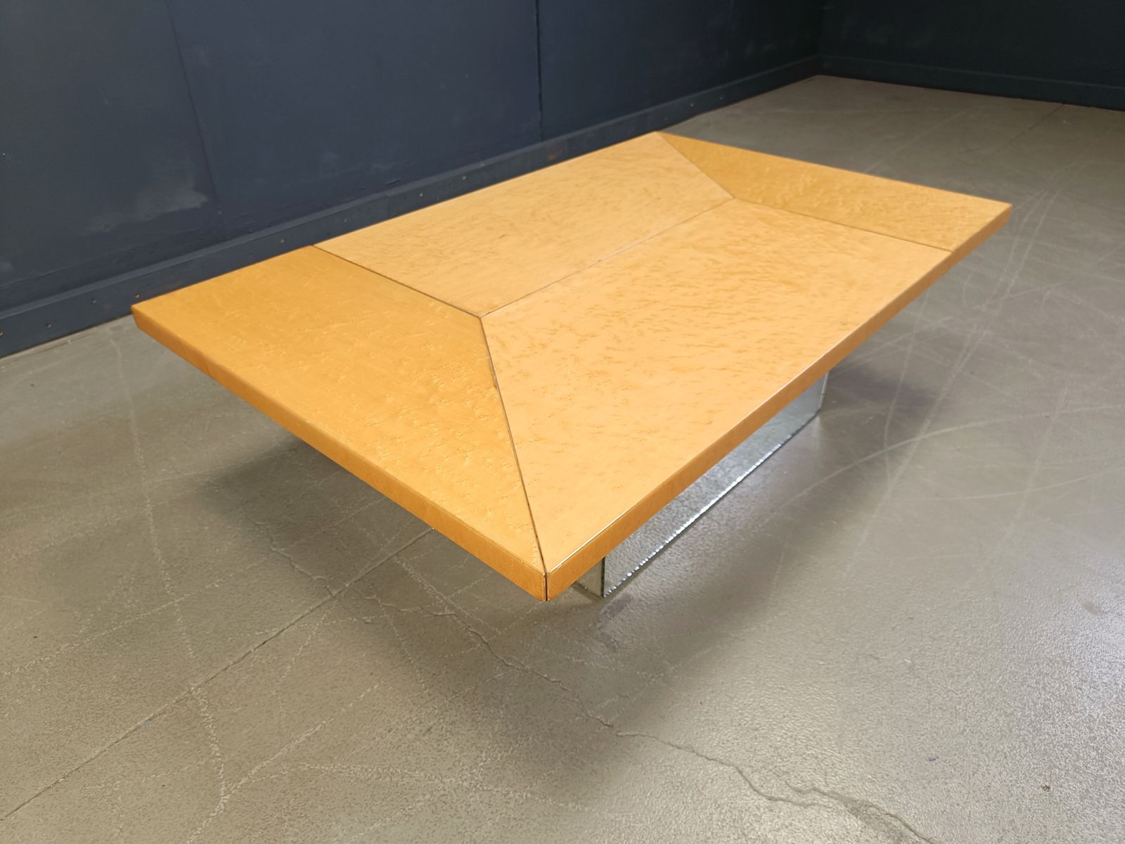 photo for sale Vintage Hidden Bar Coffee Table In Ash Wood By Paul Michel, 1970s