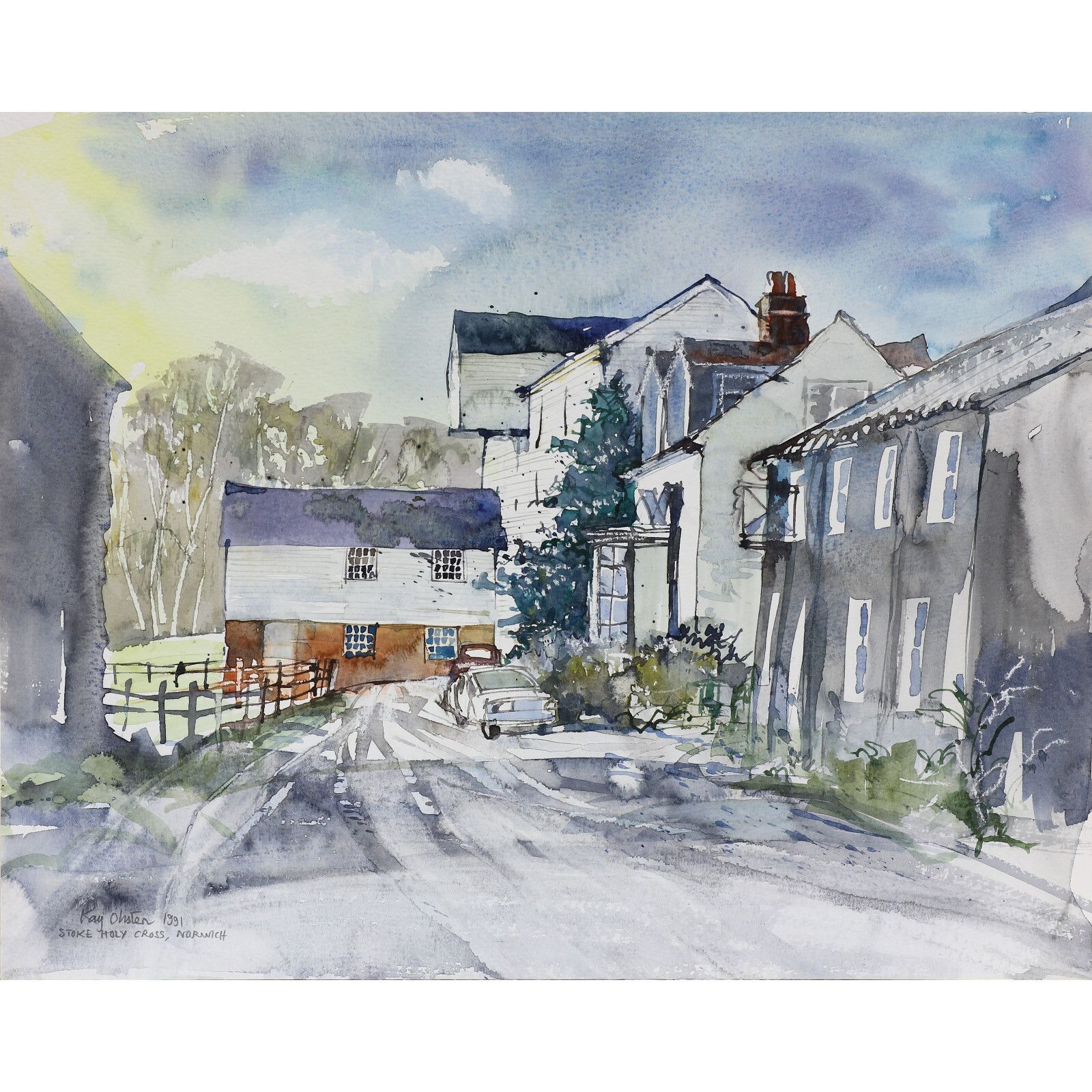 Watercolour By Kay Ohsten. Stoke Holy Cross, Norwich