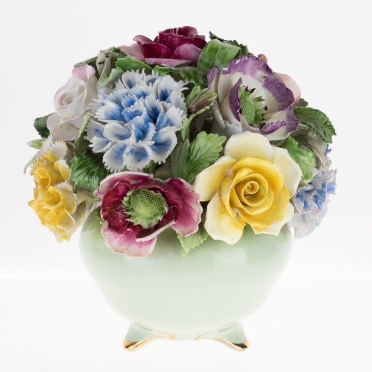 Adderley Fine Porcelain Hand Painted Flower Bouquet Sculpture