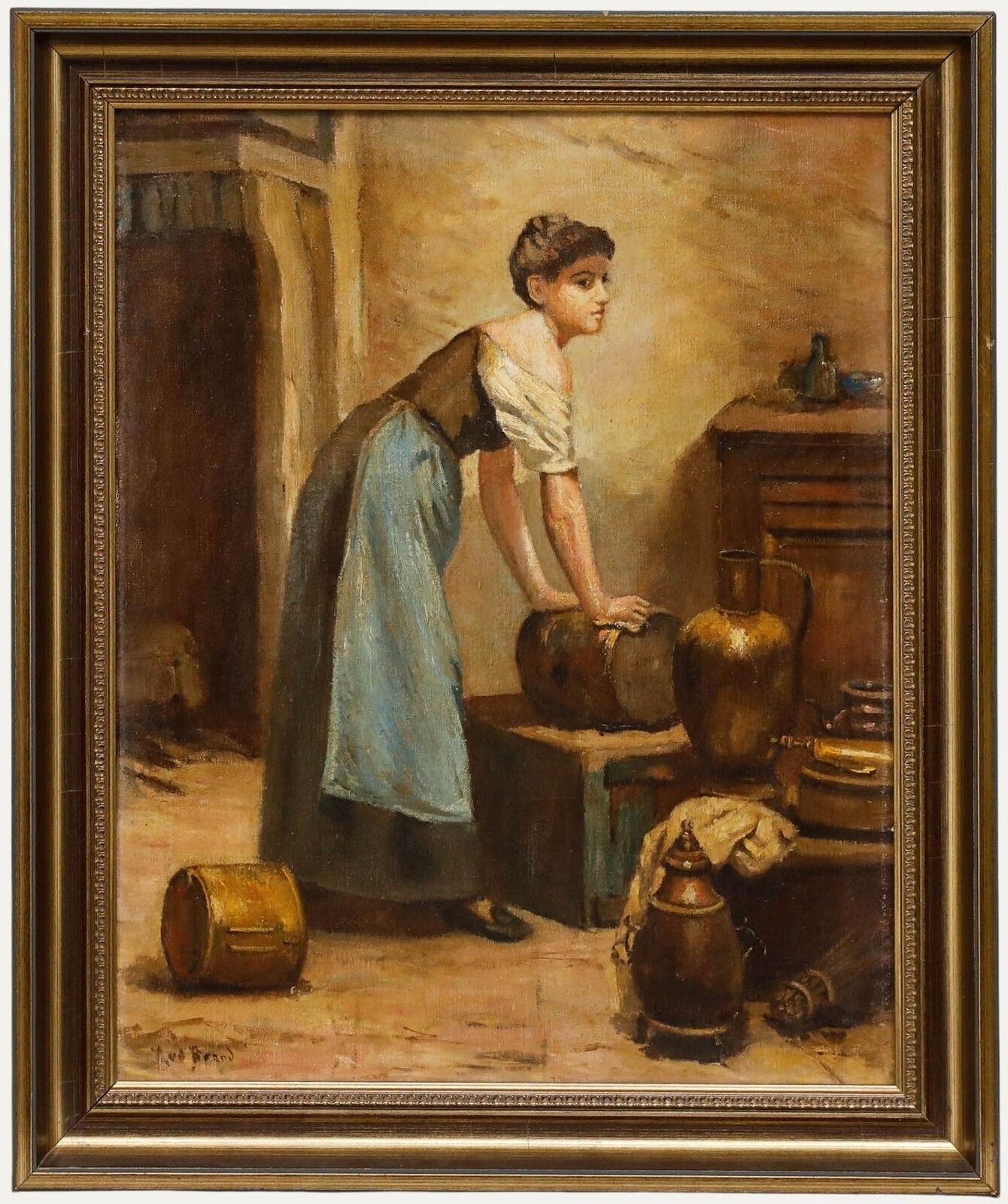 After Franz Meerts (1836 1896)   20th Century Oil, Copper Pots