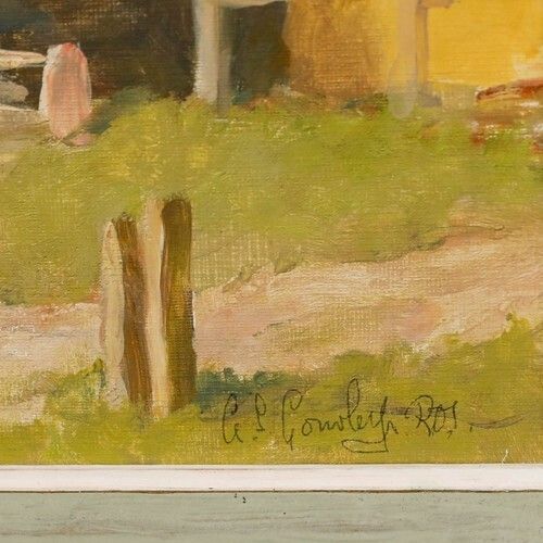 Alan Stenhouse Gourley (1909 1991)   Framed Oil, Playing By The Hay Barn photo vinterior