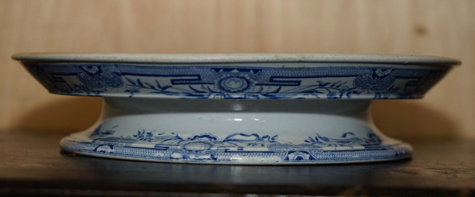 photo for sale Antique Repaired Mid 19th Century Stone China Chinese Porcelain Charger Plate