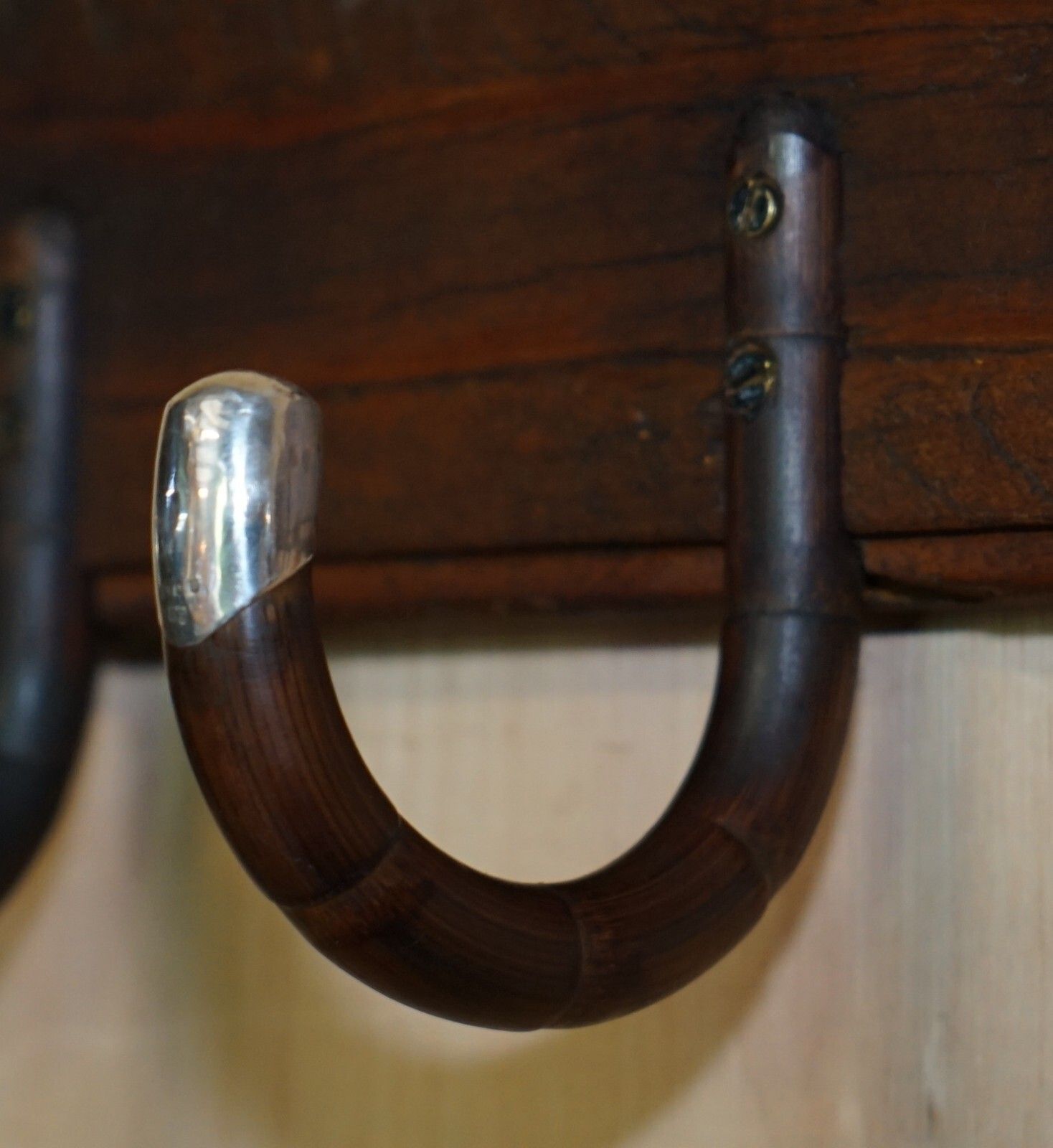 Antique Victorian Sterling Silver Mounted London Made Walking Stick Coat Rack photo Furniture