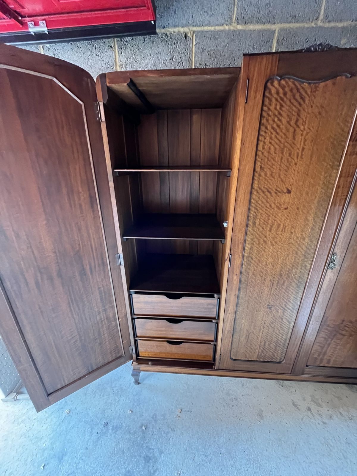 Edmund Rosenstengle Antique Wardrobe, 3 Drawers, Made In Australia 1955