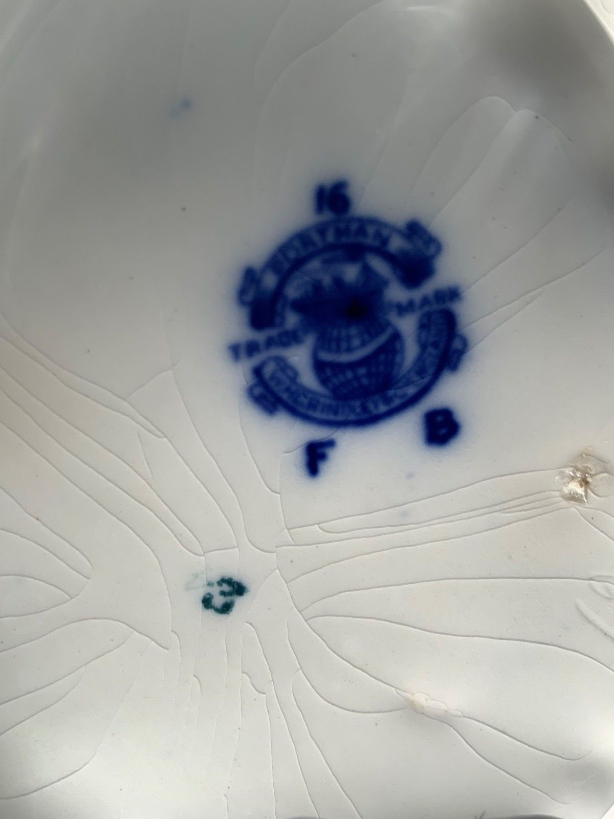 Home Decor Antique W.H.Grindley &Co Portman, Flow Blue, Oval Footed Vegetable Tureen 1900s photo