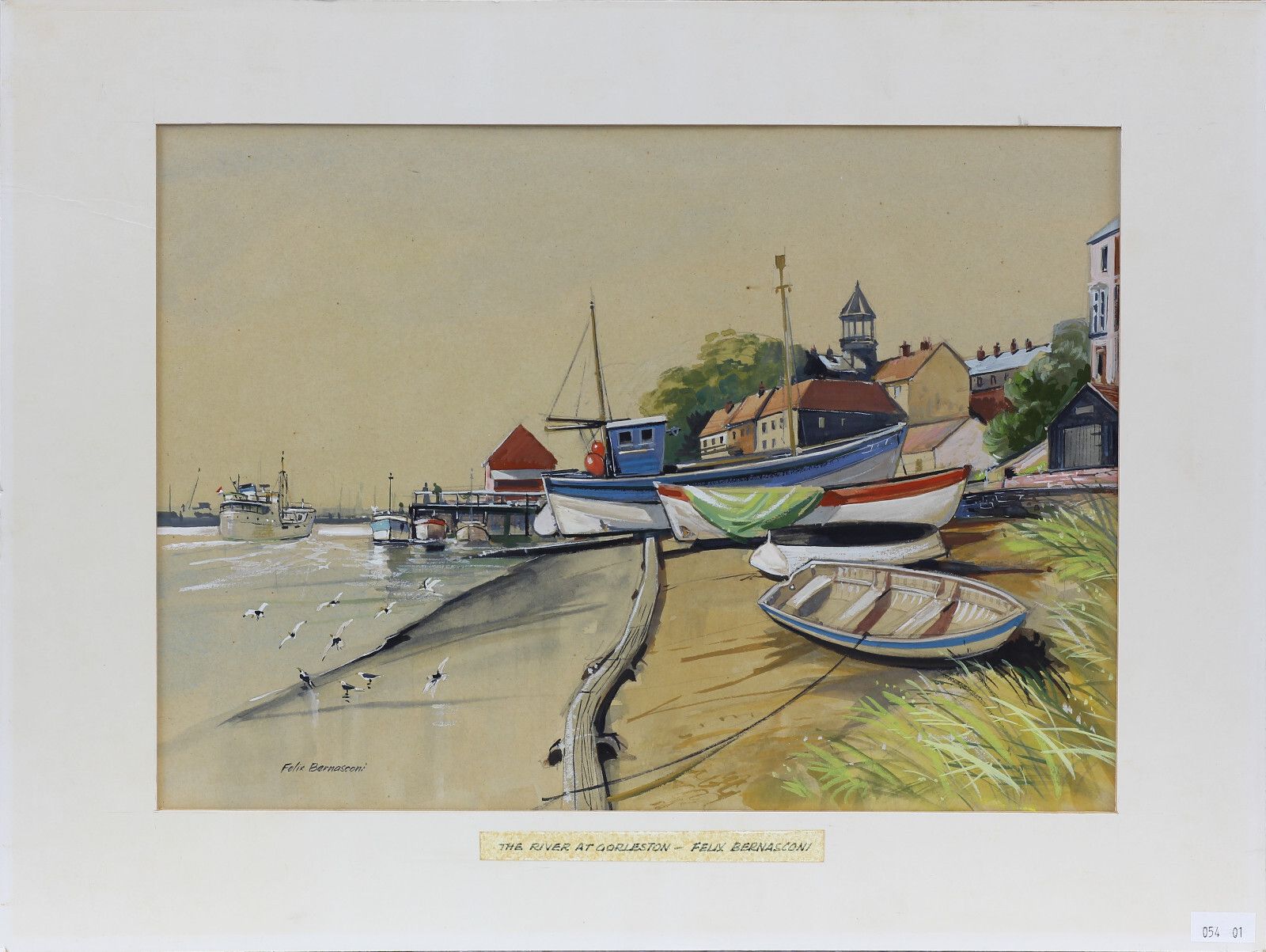 Watercolour And Gouache Painting By Felix Bernasconi. The River At Gorleston photo Art