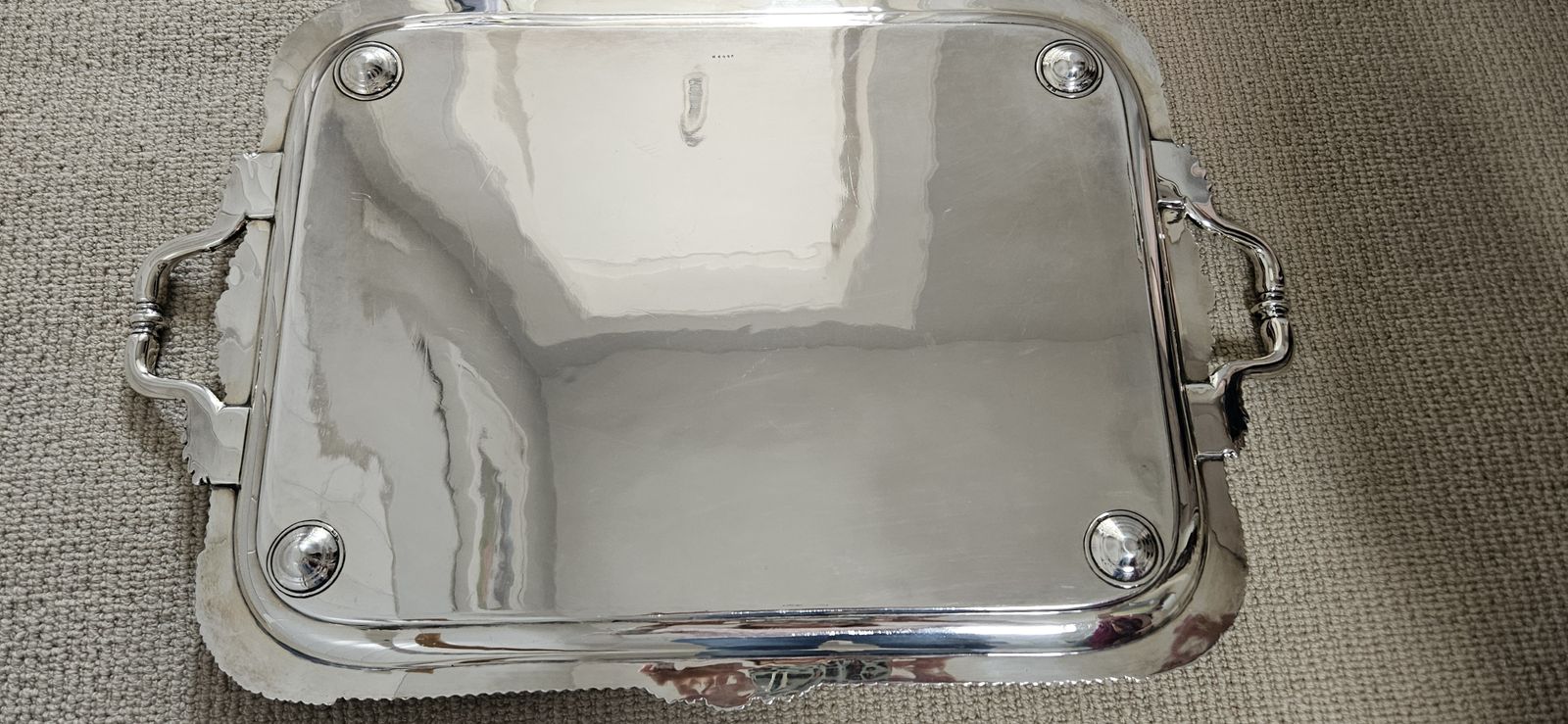 Edwardian Solid Silver Tray By Walker & Hall (1902) Exquisite Heirloom Piece photo Home Fixtures