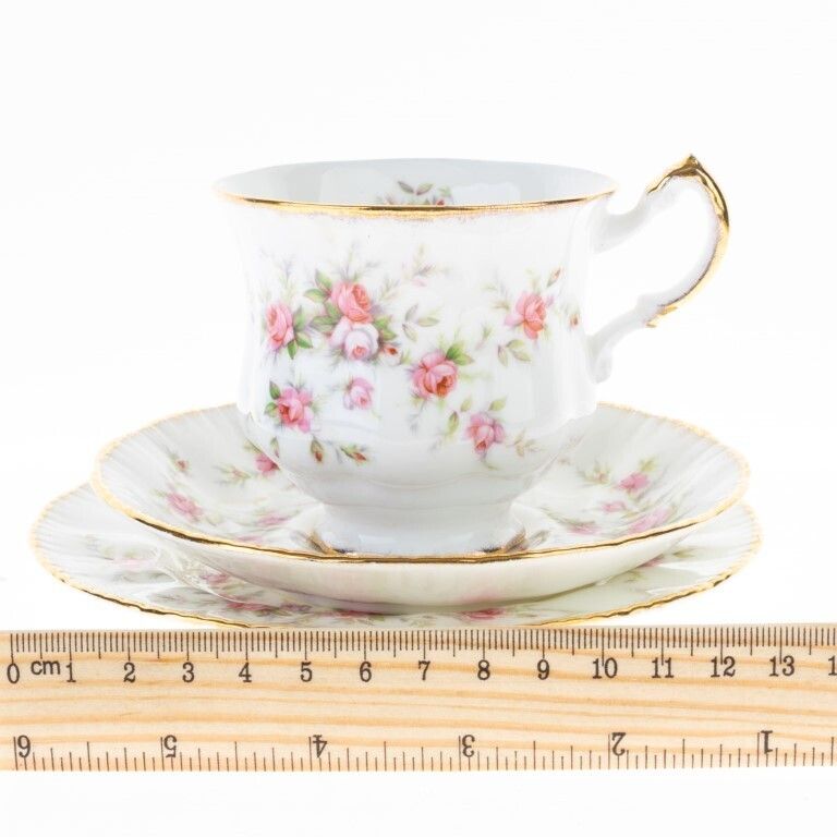 Paragon Gilt Porcelain Ceramic Roses Trio Teacup & Saucers photo Home Decor