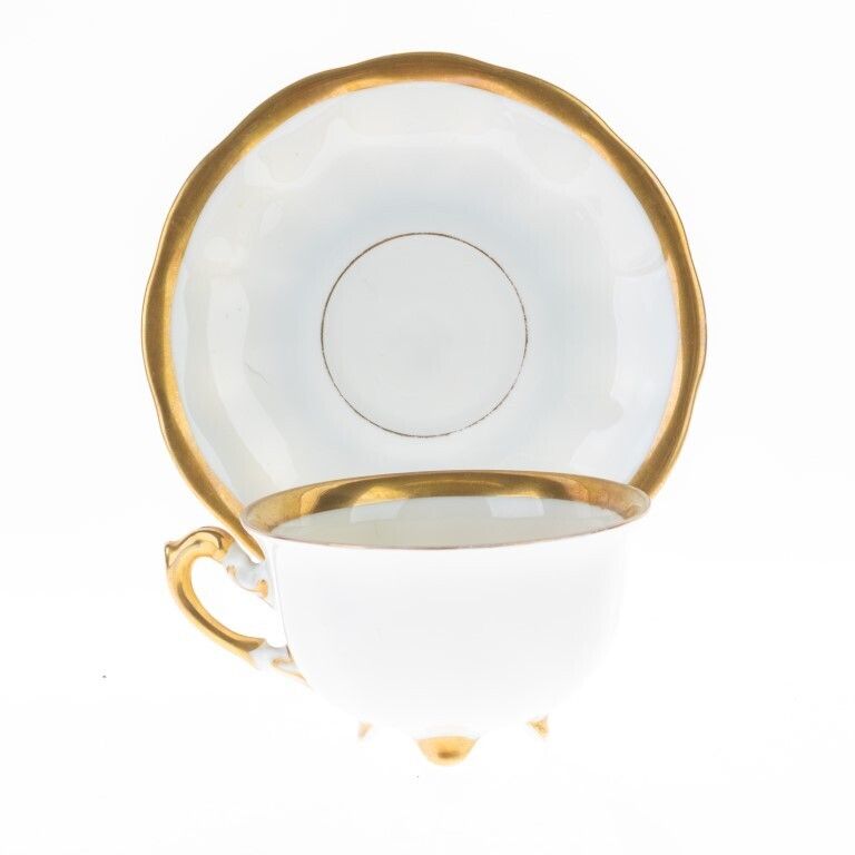 German Koenigszelt Gilt Porcelain Teacup With Saucer photo furniture