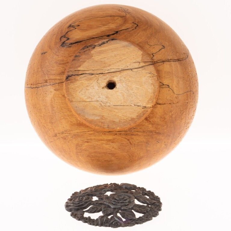 Art Nouveau Style Yew Wooden Vase photo furniture