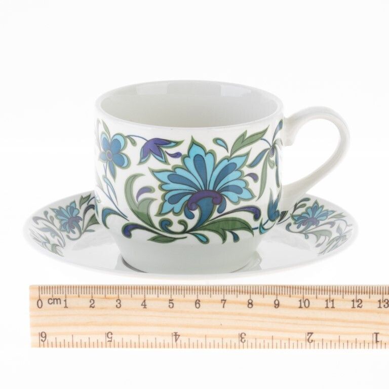 Staffordshire Porcelain Floral Pattern Ceramic Porcelain Teacup With Saucer photo for sale