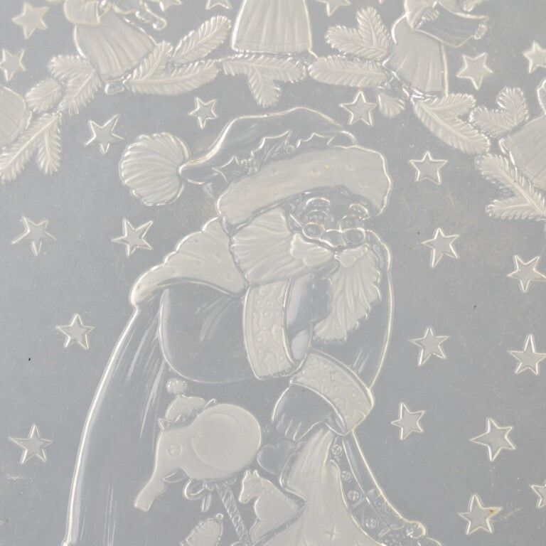 Large Intaglio Father Christmas Glass Serving Plate photo furniture