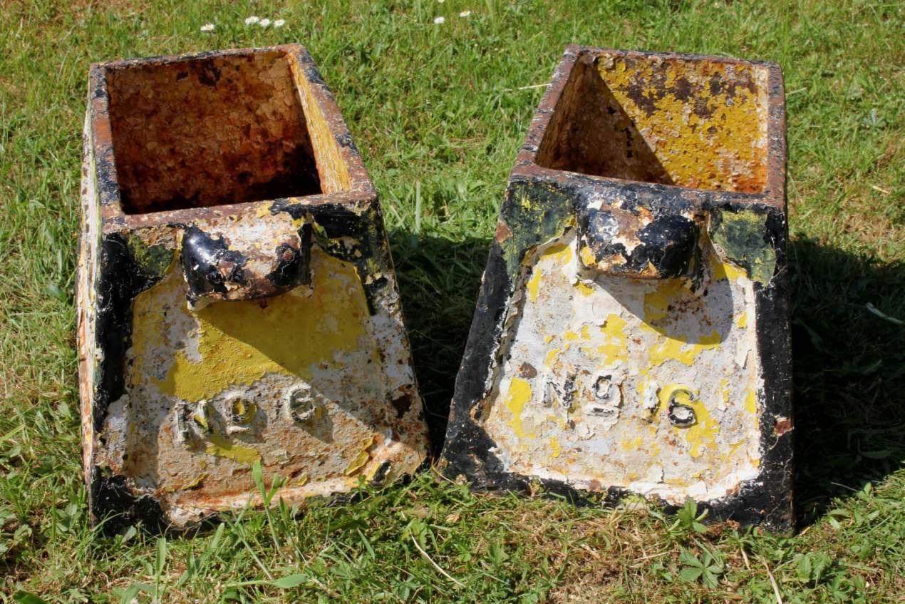 Home Decor Two Cast Iron Weymouth Dorchester Golf Club Hole Markers Planters. C1893 photo